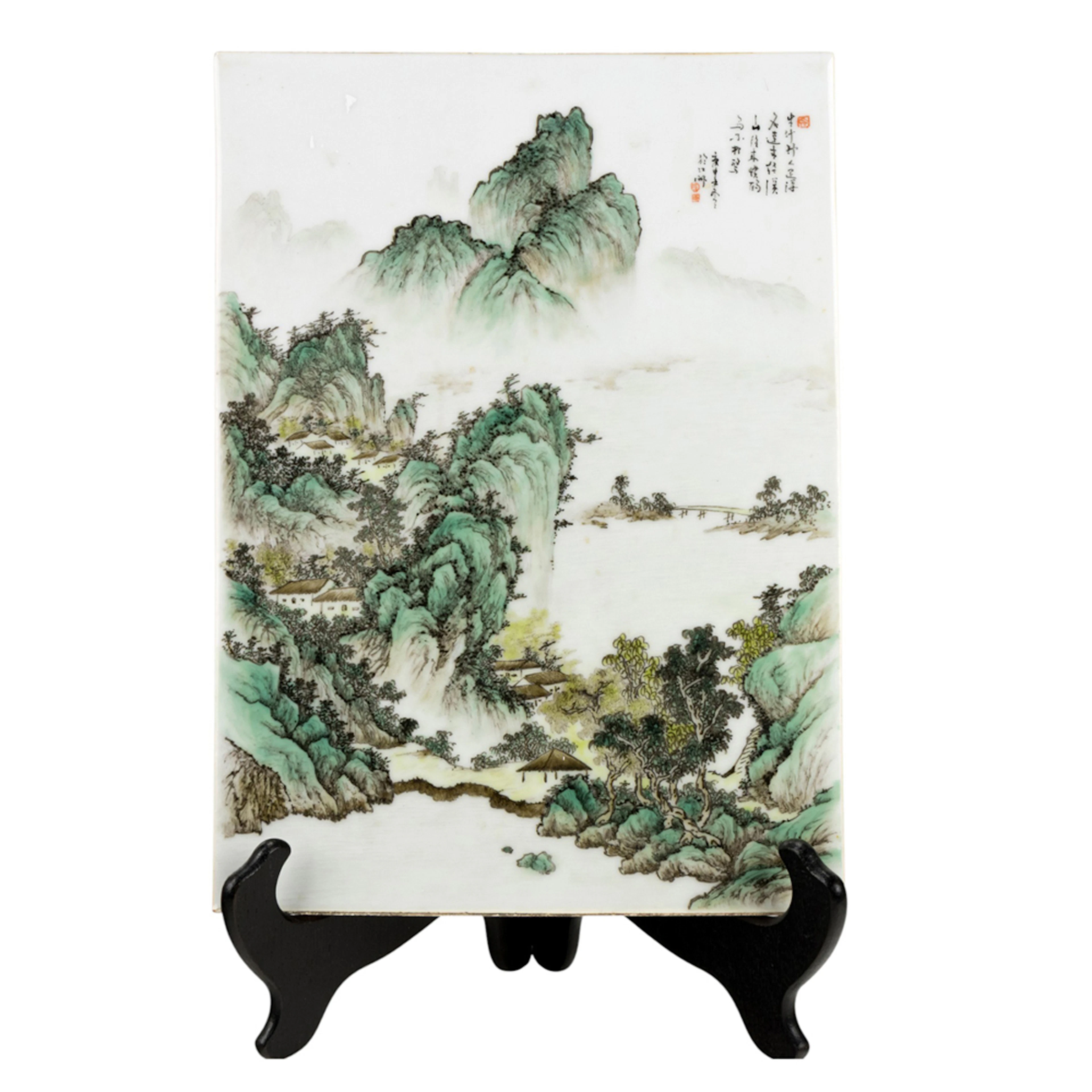 A Chinese enameled porcelain plaque