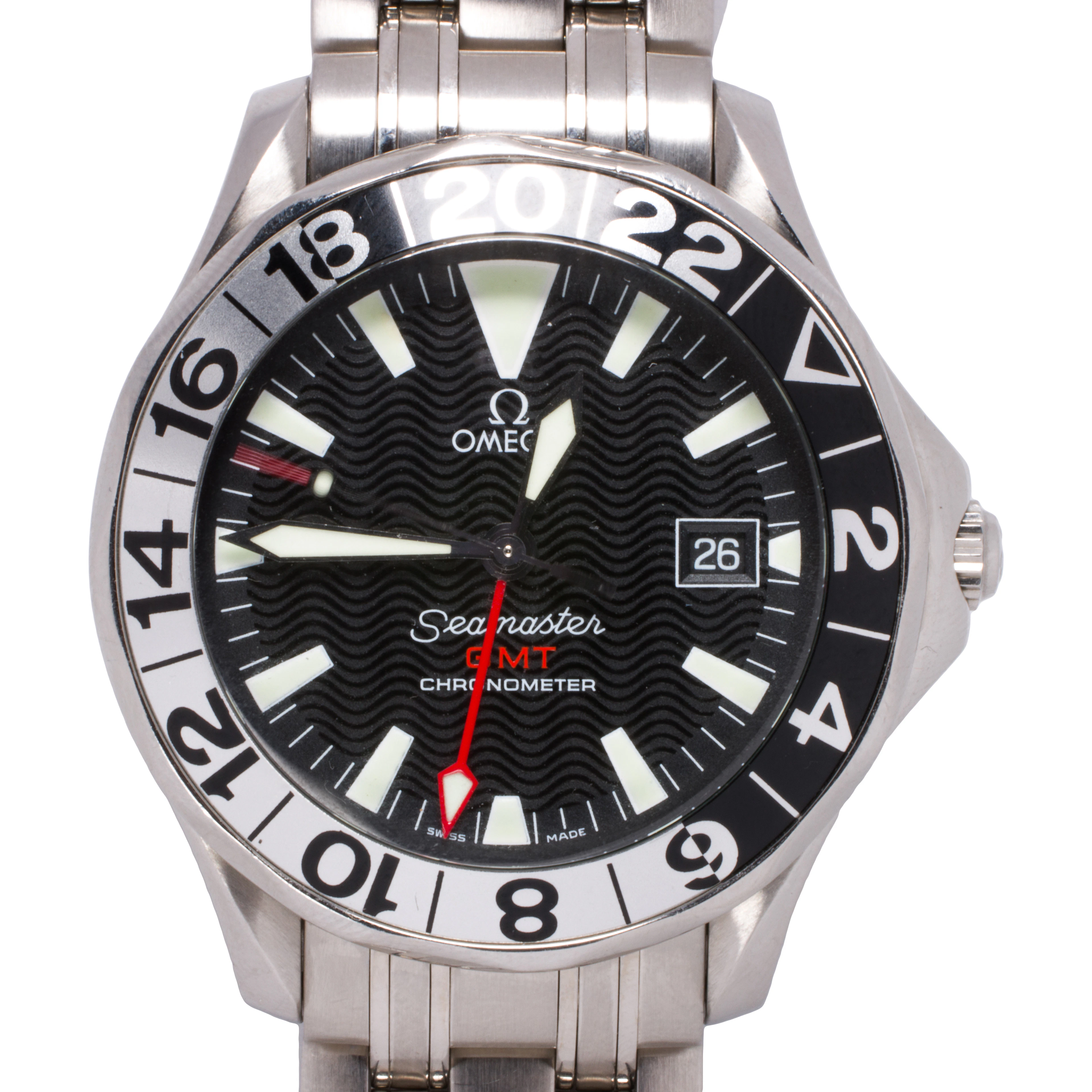 An Omega Seamaster GMT 50th anniversary limited edition stainless steel watch