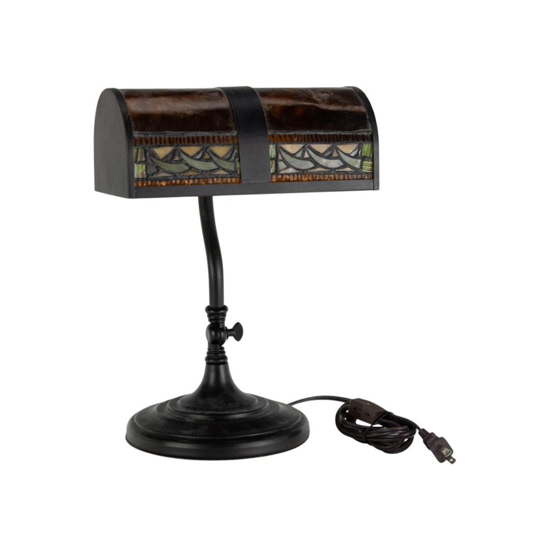 An Arts and Crafts style desk lamp