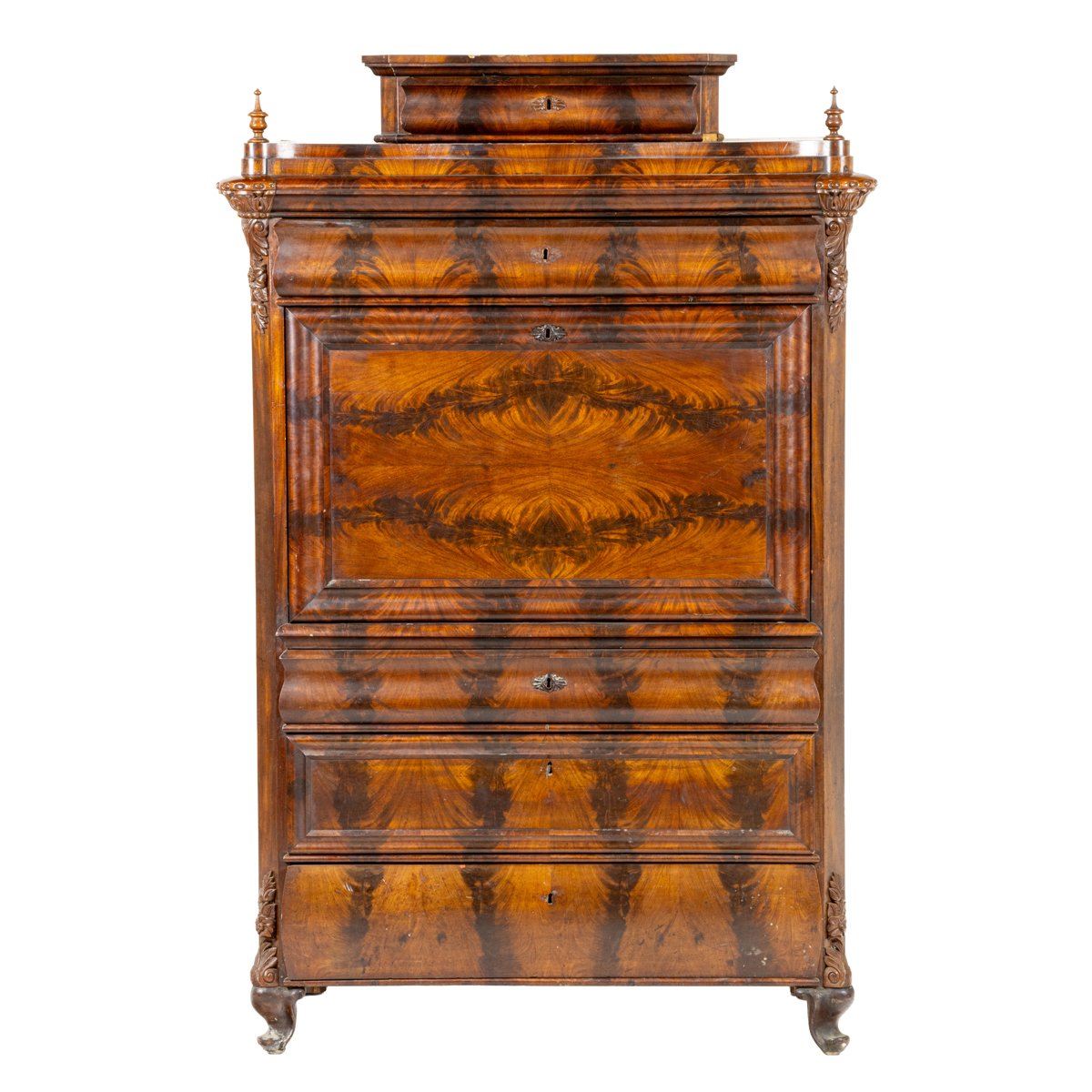 A mahogany Biedermeier secretary