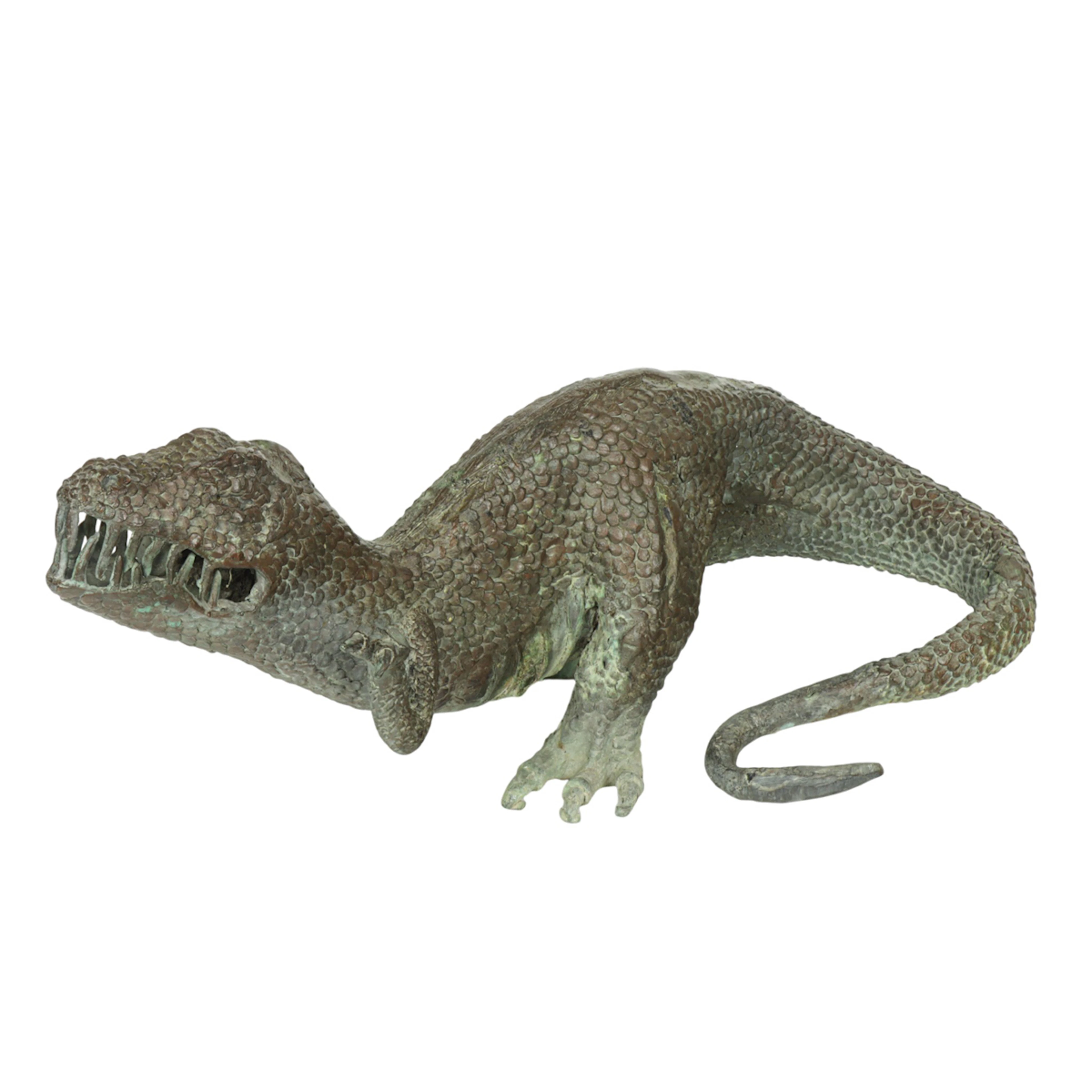 A patinated bronze figure of a Tyrannosaurus Rex