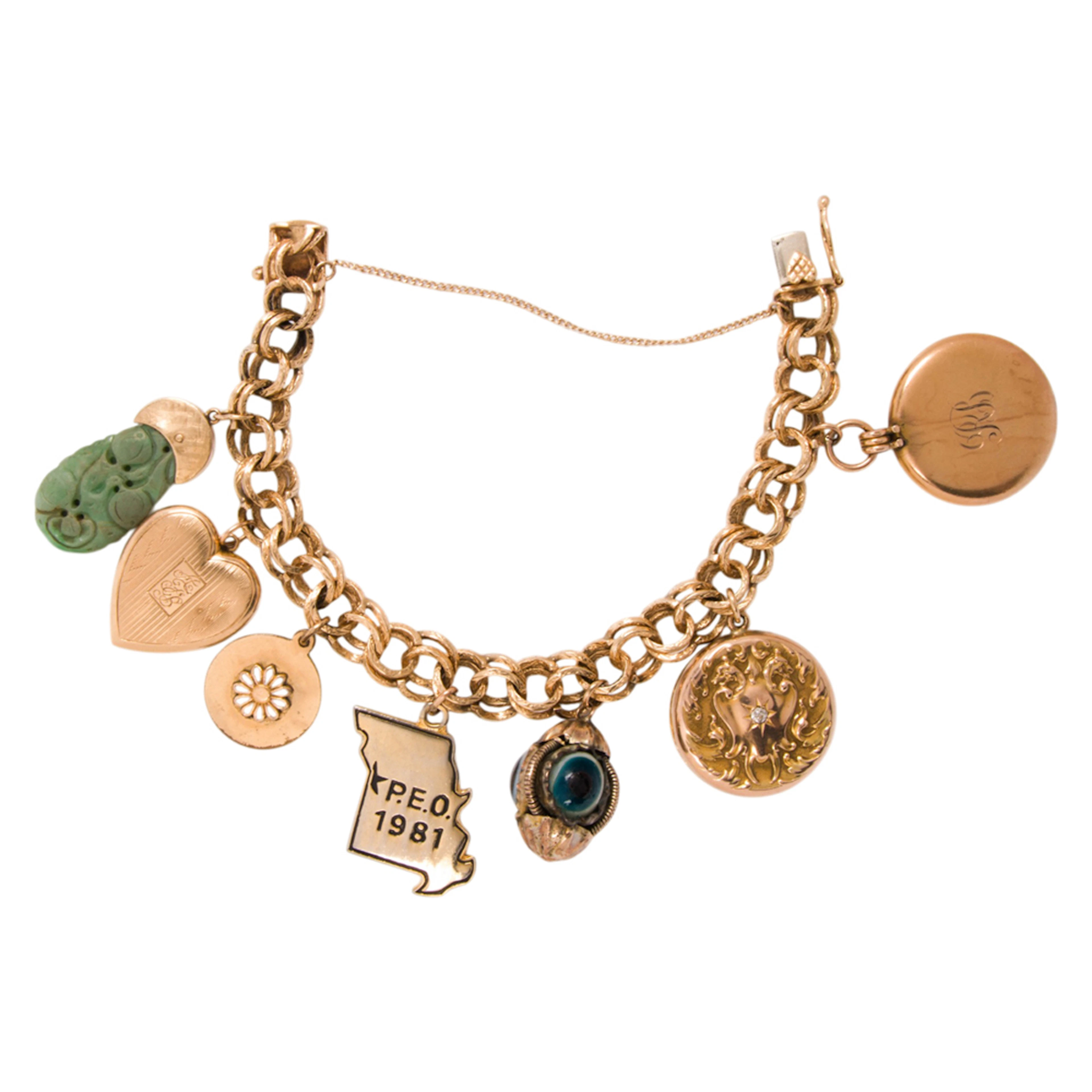 A 14k gold charm bracelet