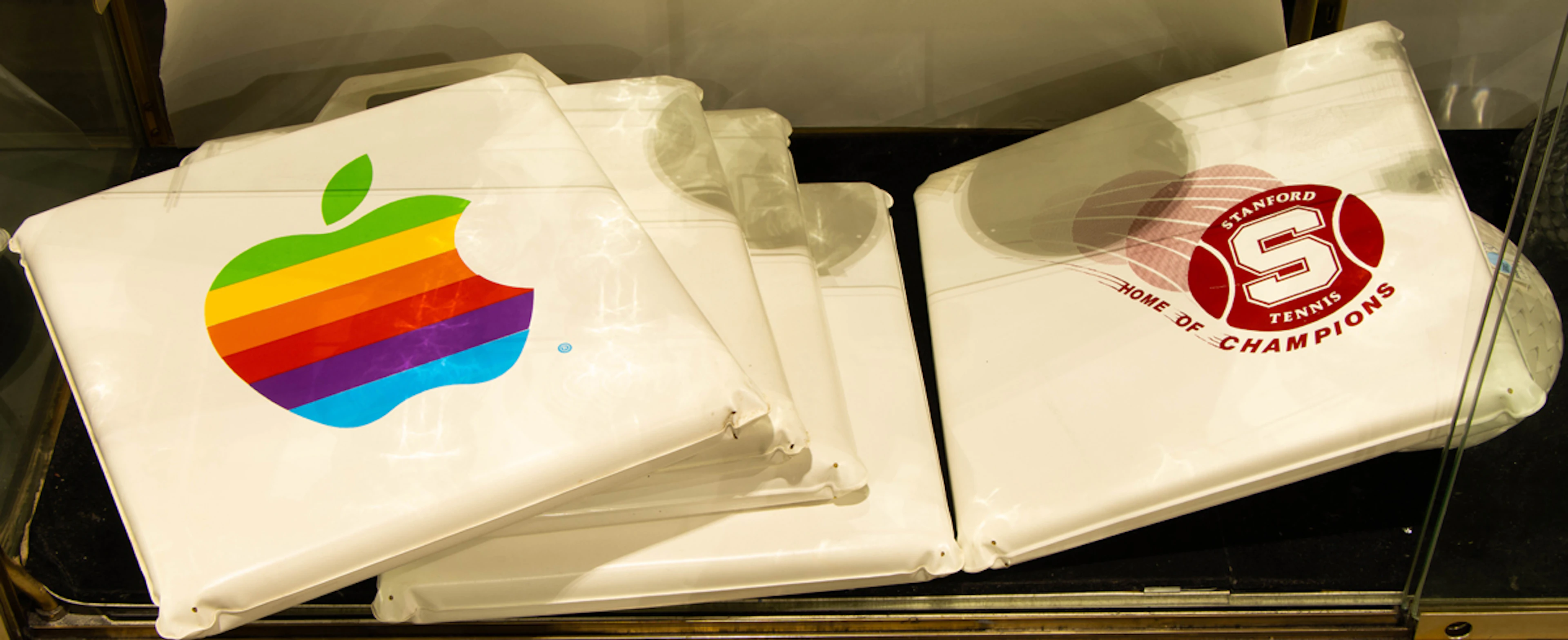 Five vintage Super Bowl XIX/Apple Computer promotional vinyl stadium