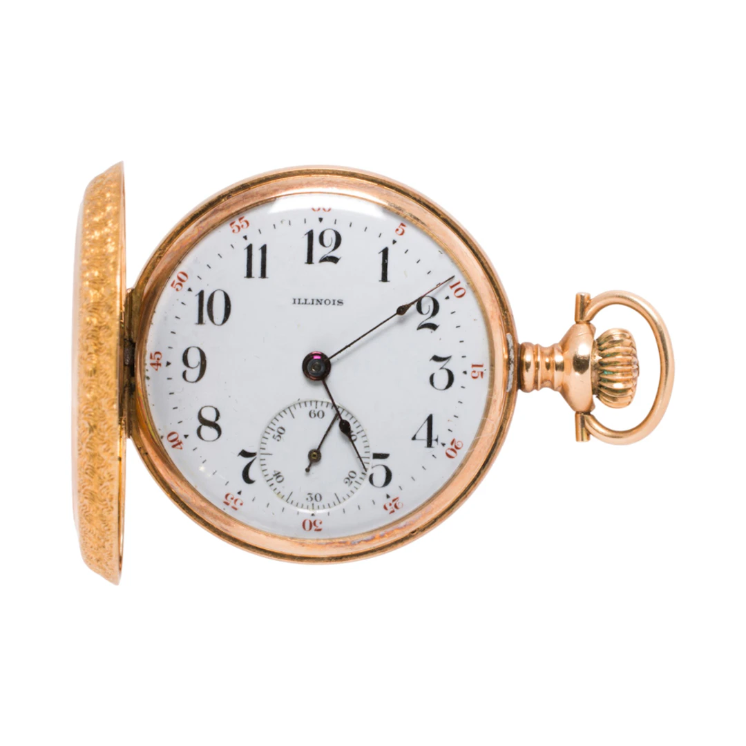 An Illinois 14k gold pocket watch