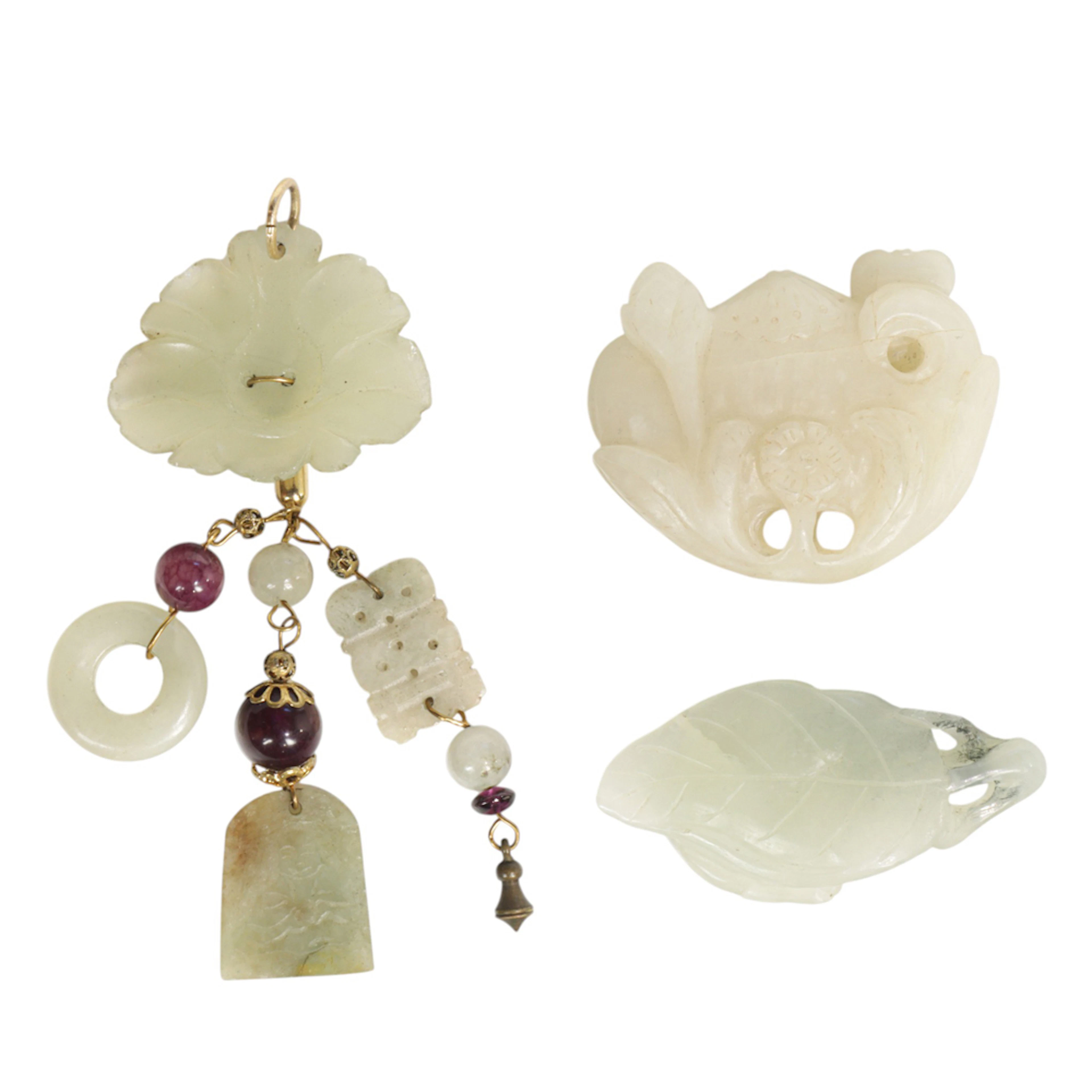 A group of Chinese white jade carvings