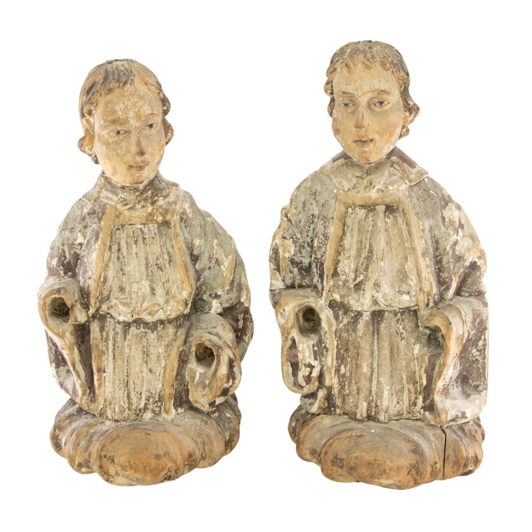 A pair of Continental polychrome figures