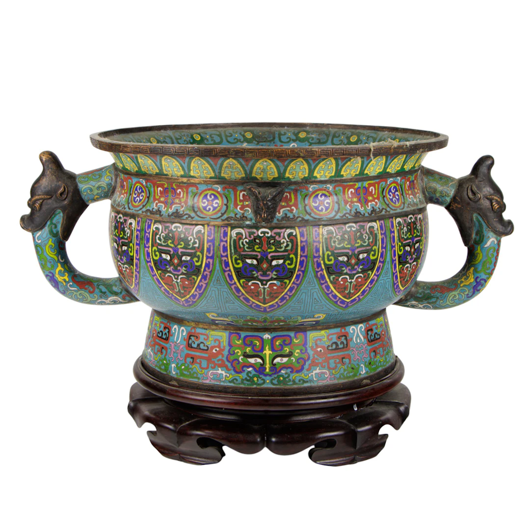A Chinese cloisonne enamel censer