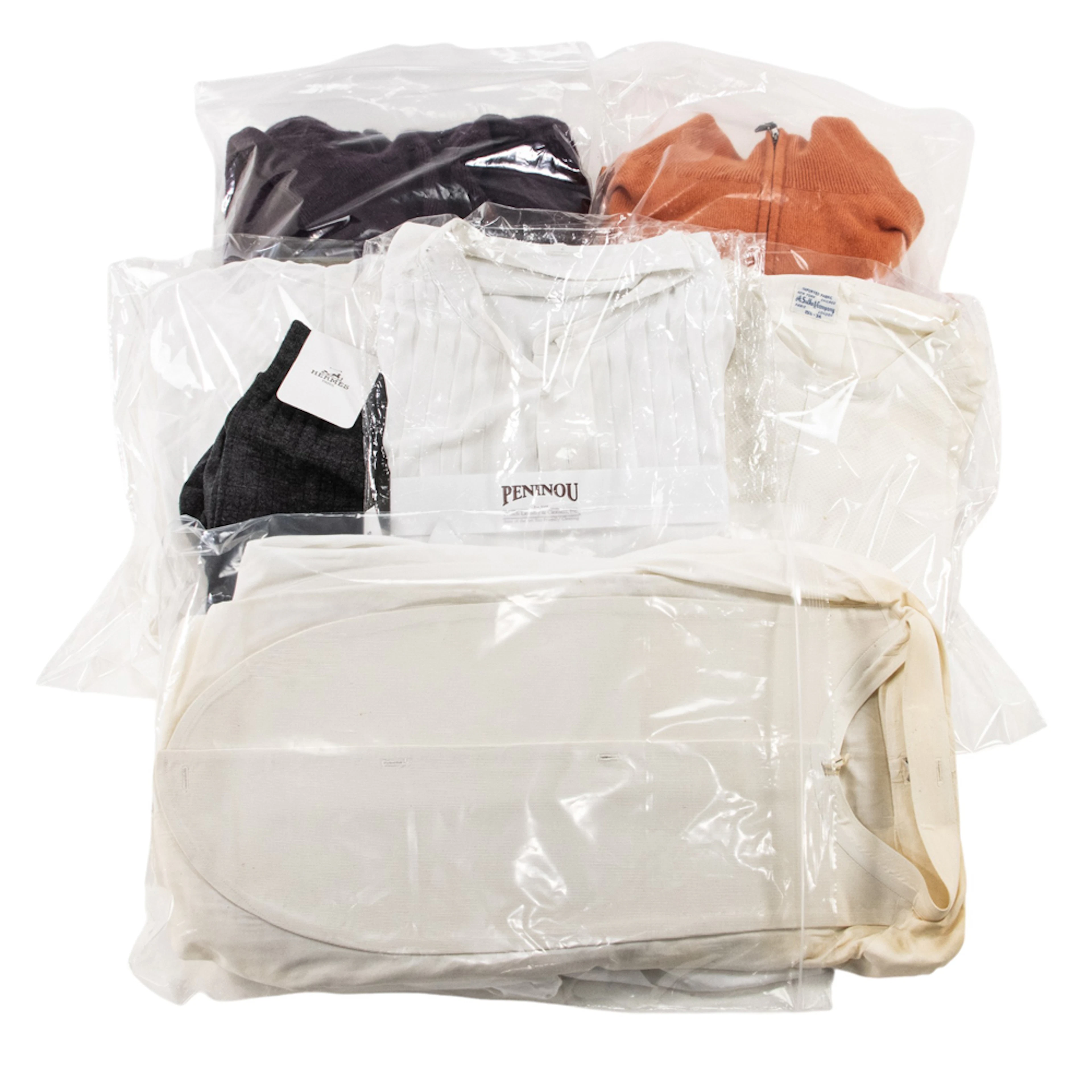 An assembled group of men's clothing