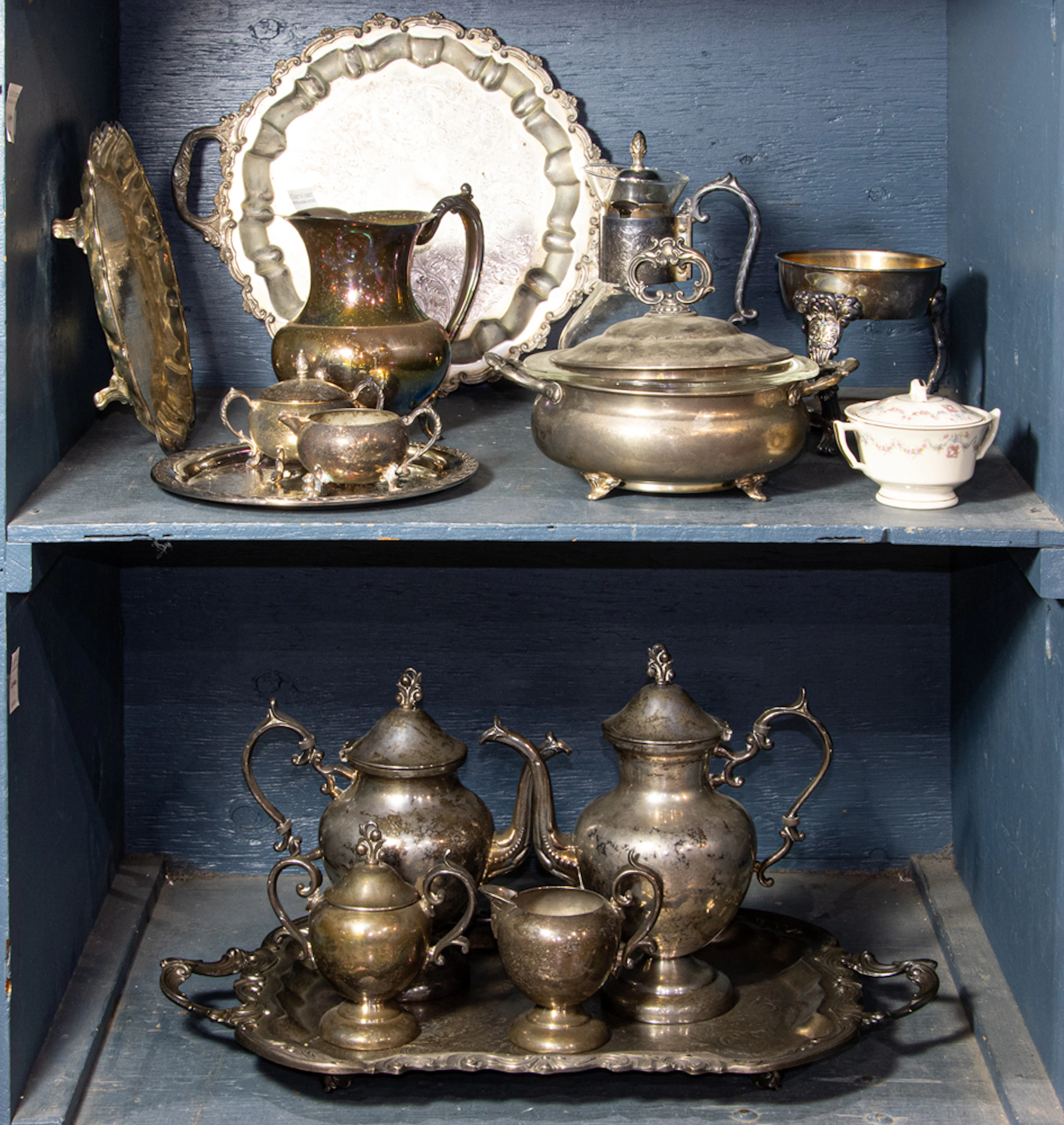 An assembled group of silver plate holloware