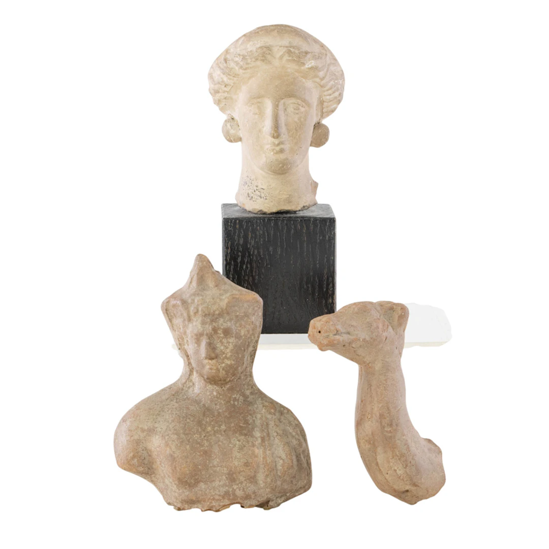 Three terracotta figural antiquity fragments