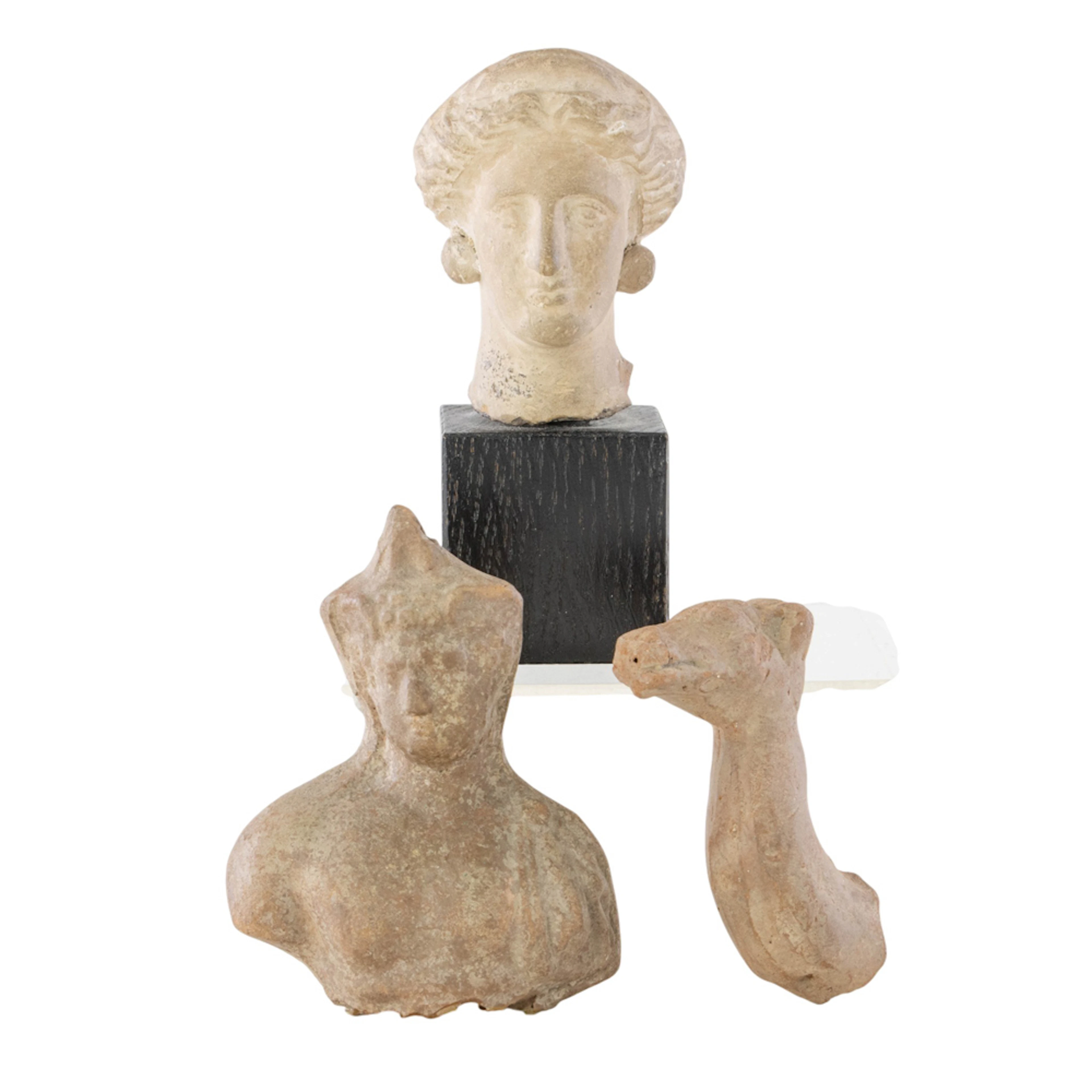 Three terracotta figural antiquity fragments