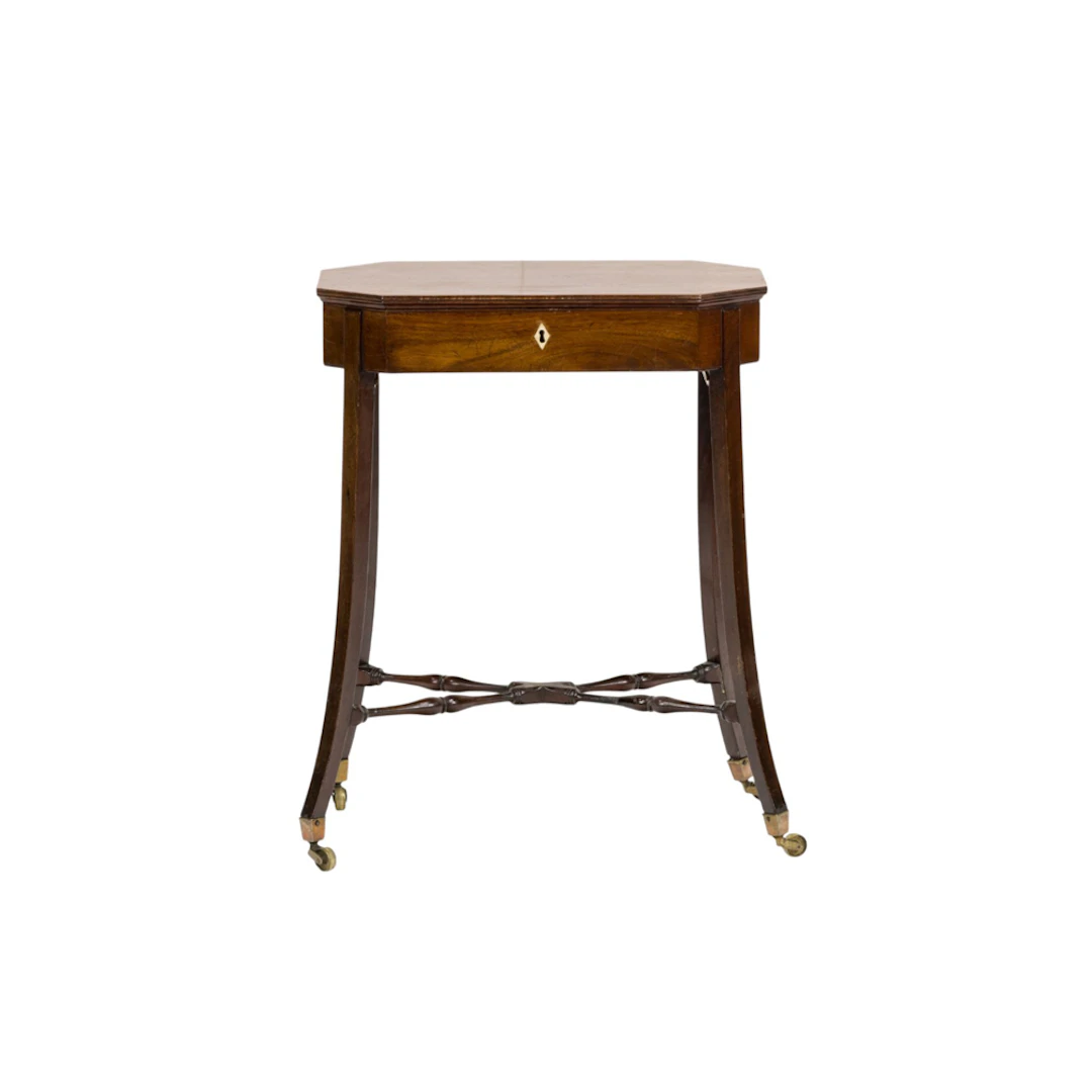 A Regency style mahogany sewing table