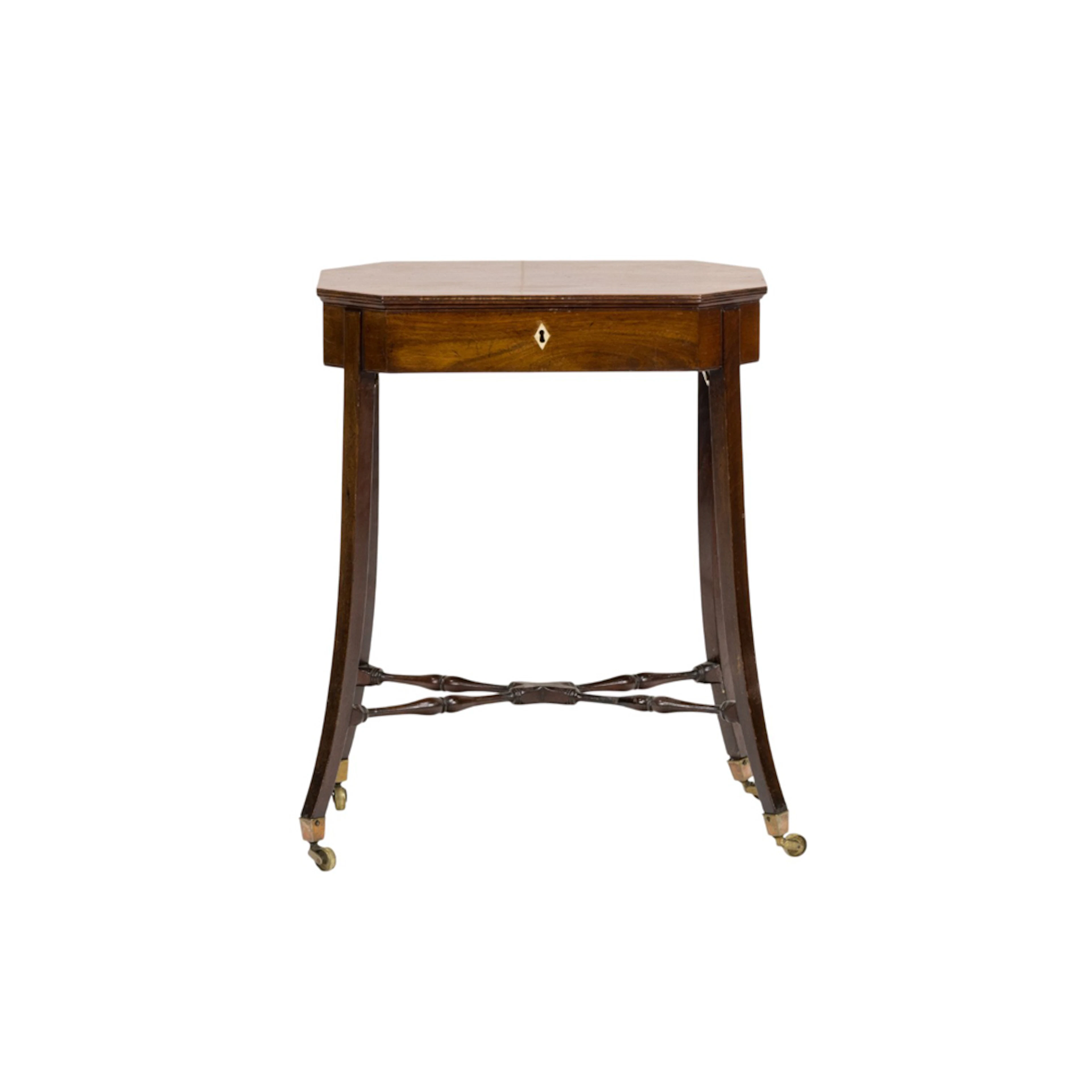 A Regency style mahogany sewing table