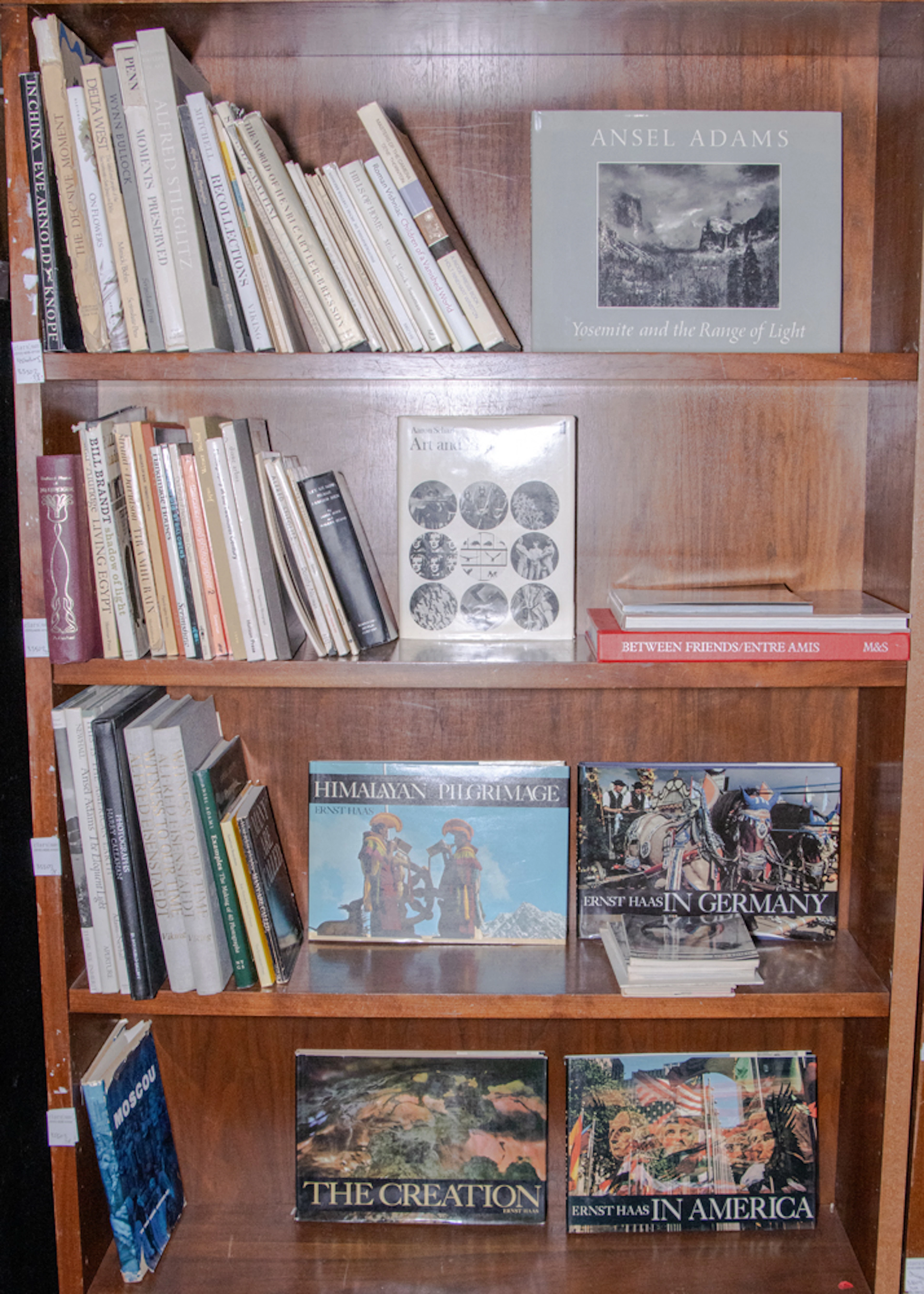 An assembled group of books primairly on the art of Western photography