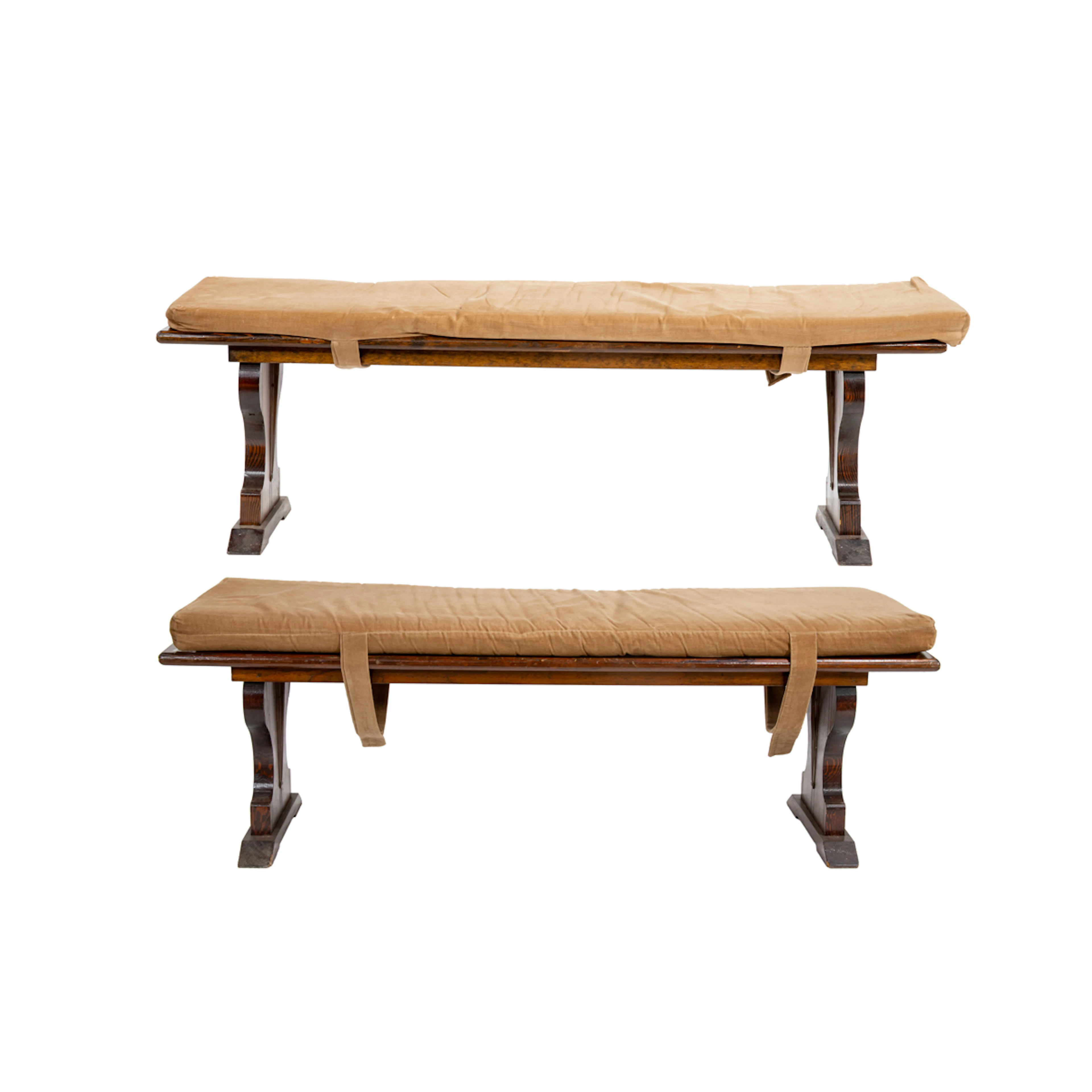 A pair of Arts and Crafts benches commissioned for Santa Sabina Center 1930's