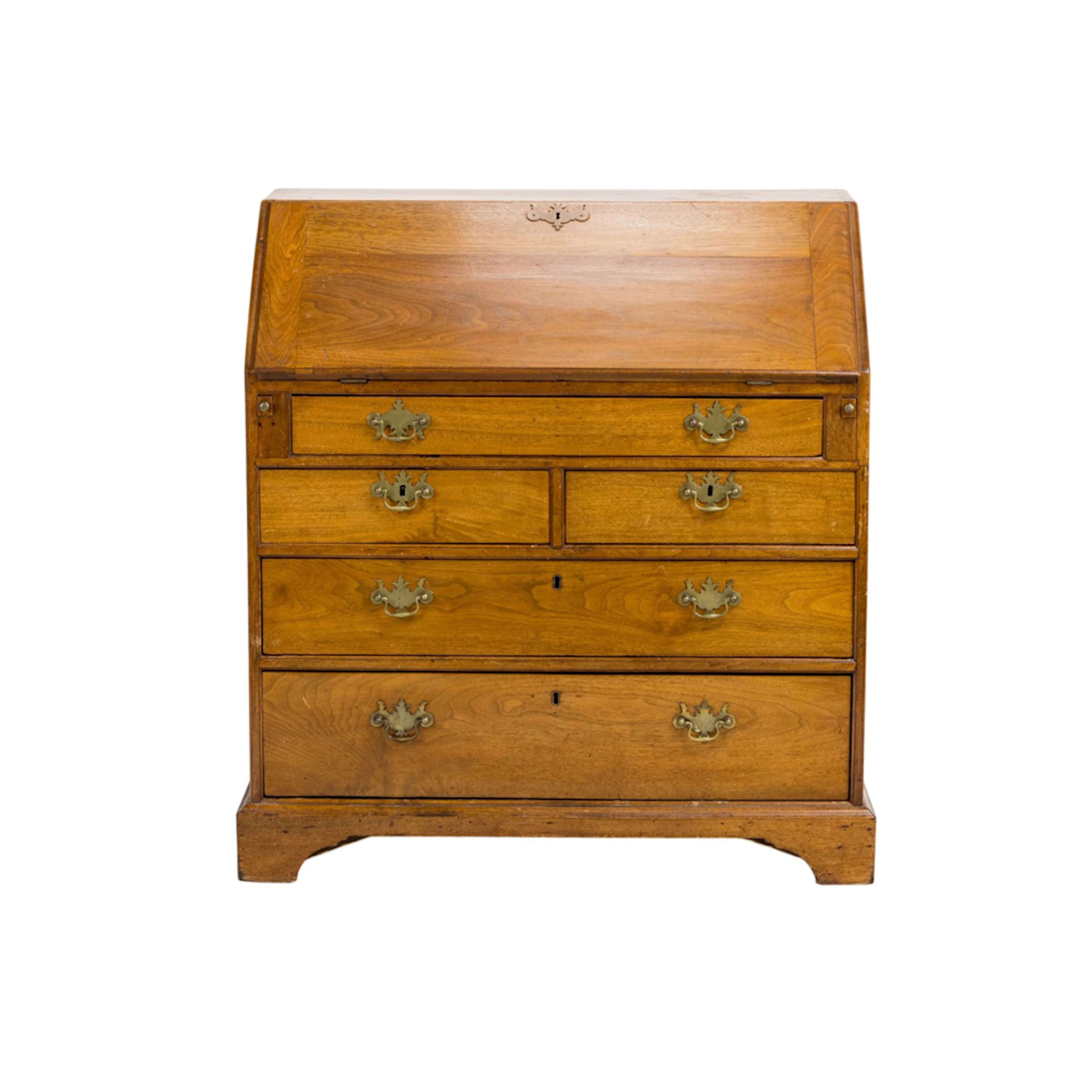 A Chippendale slant front desk