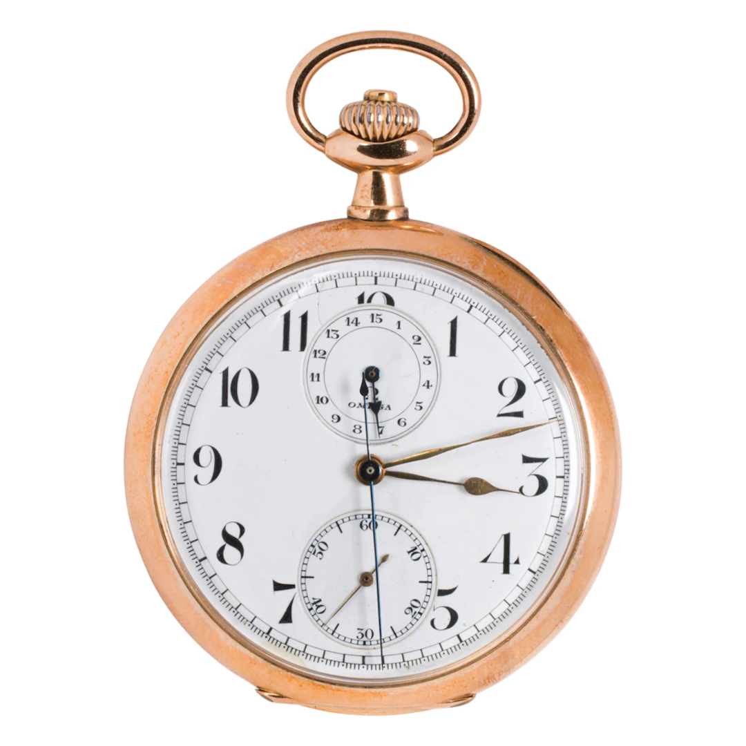 An Omega Grand Prix 14k gold pocket watch, c. 1900