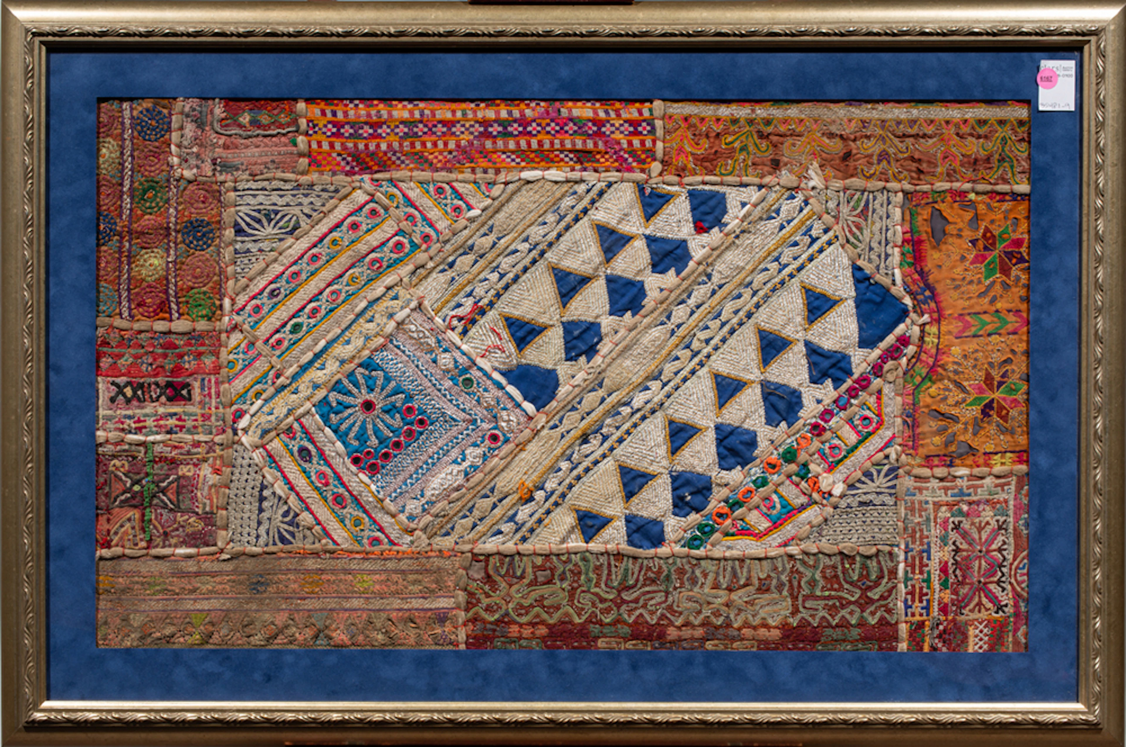 A framed antique Abkhare textile