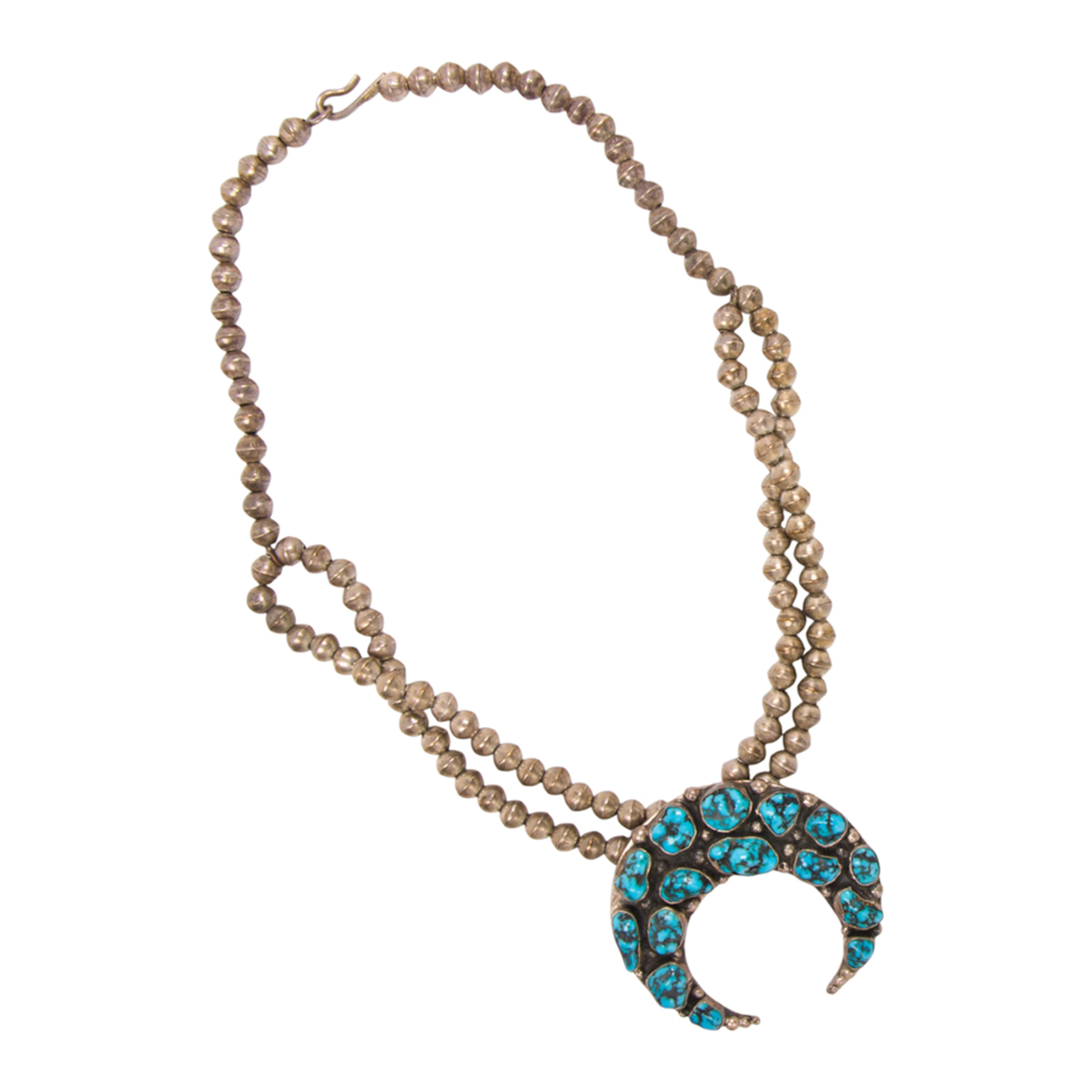 A Native American turquoise and silver necklace
