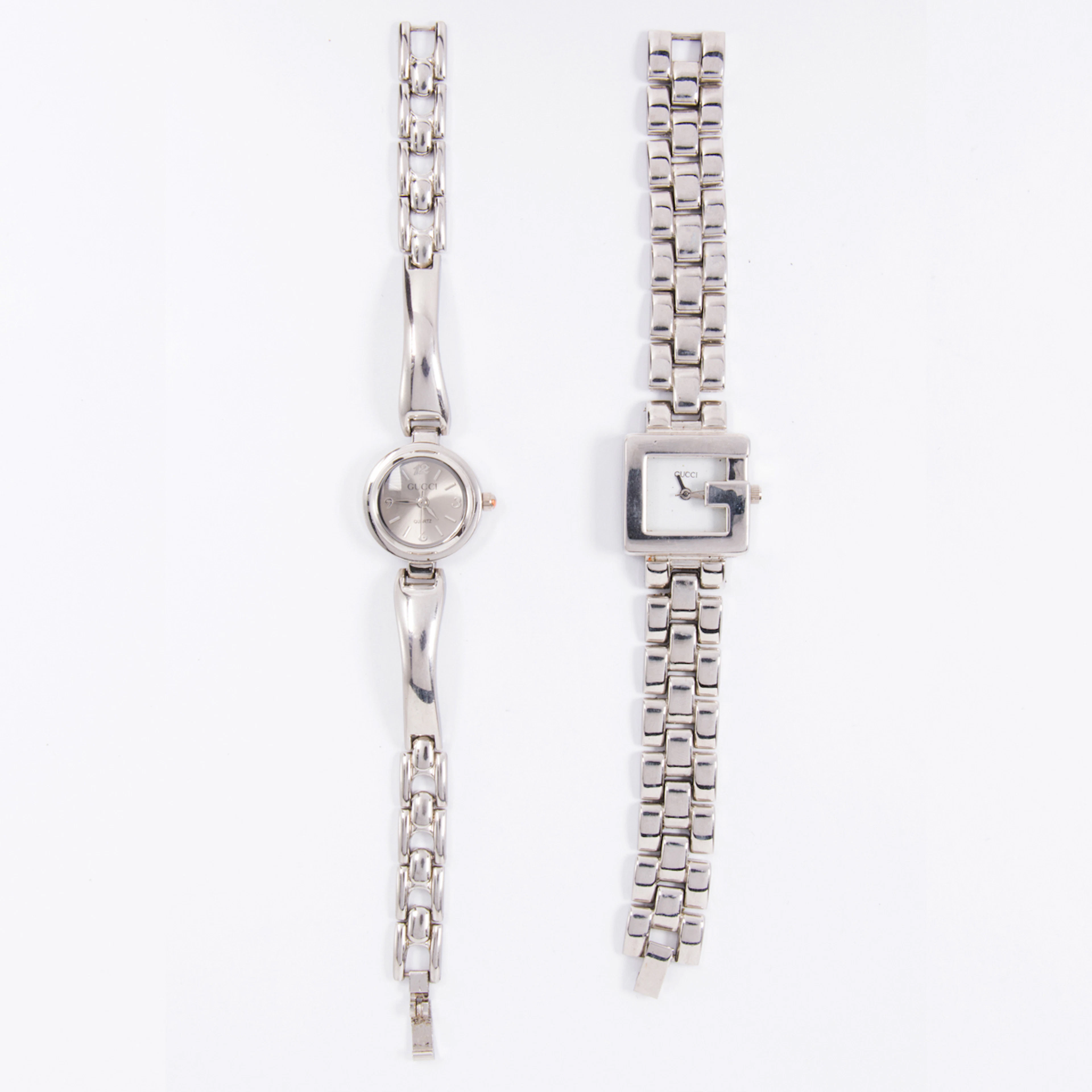 Two stainless steel Gucci watches