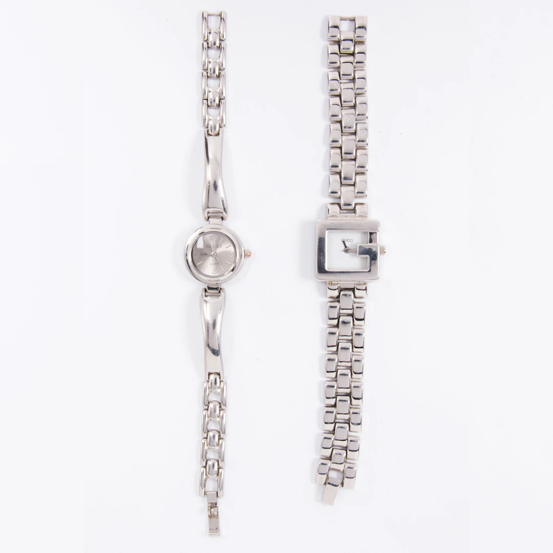 Two stainless steel Gucci watches