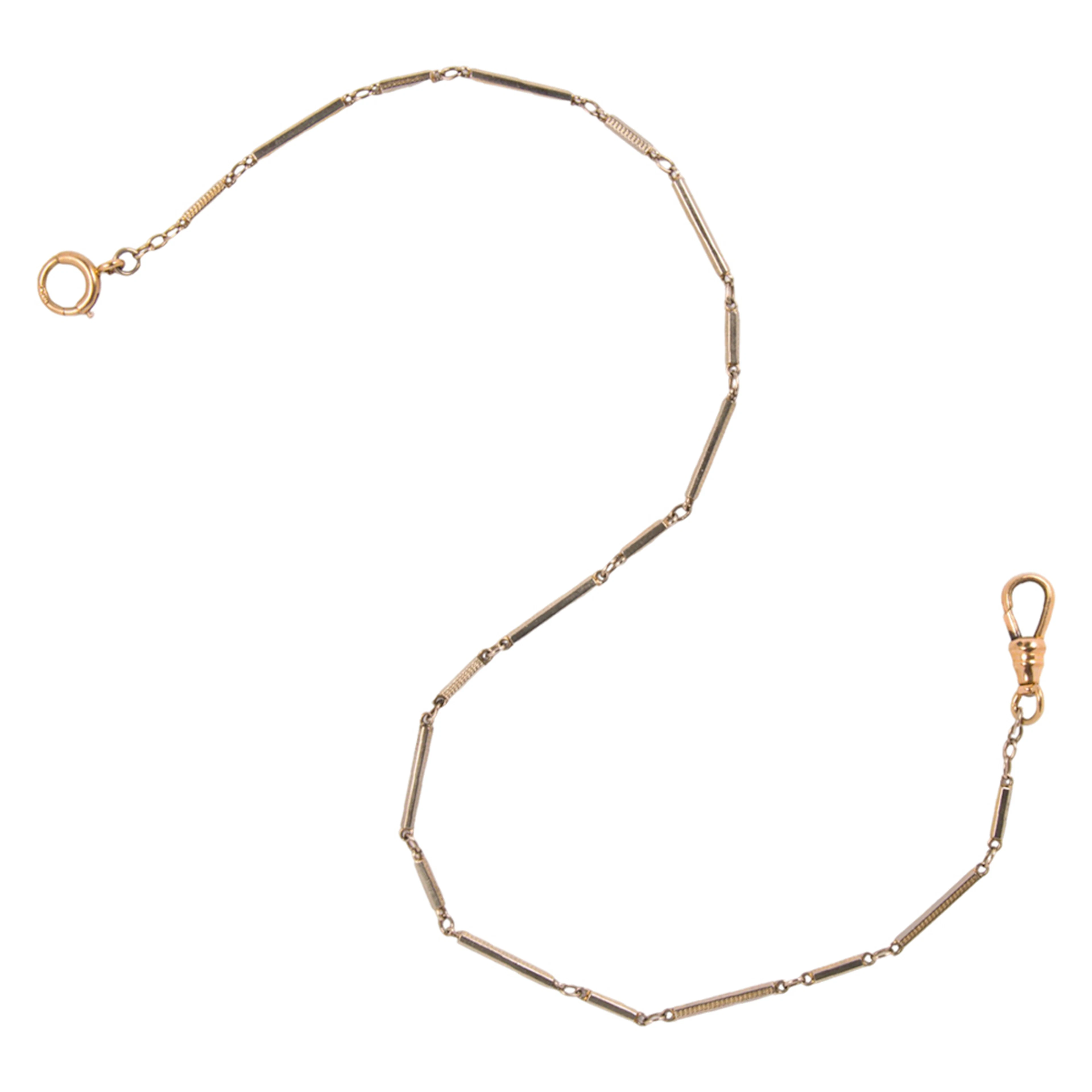 A 10k bi-color gold watch chain