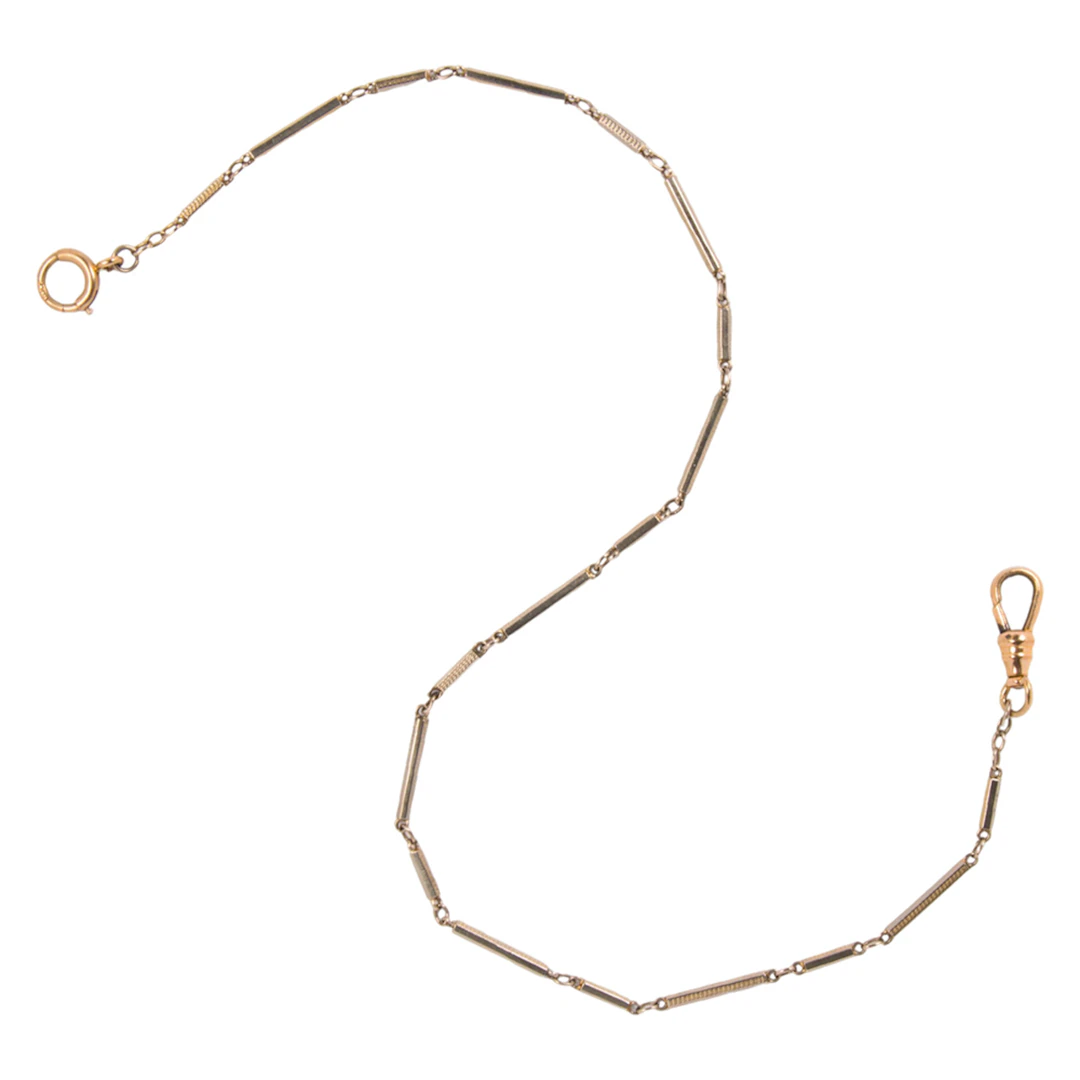 A 10k bi-color gold watch chain
