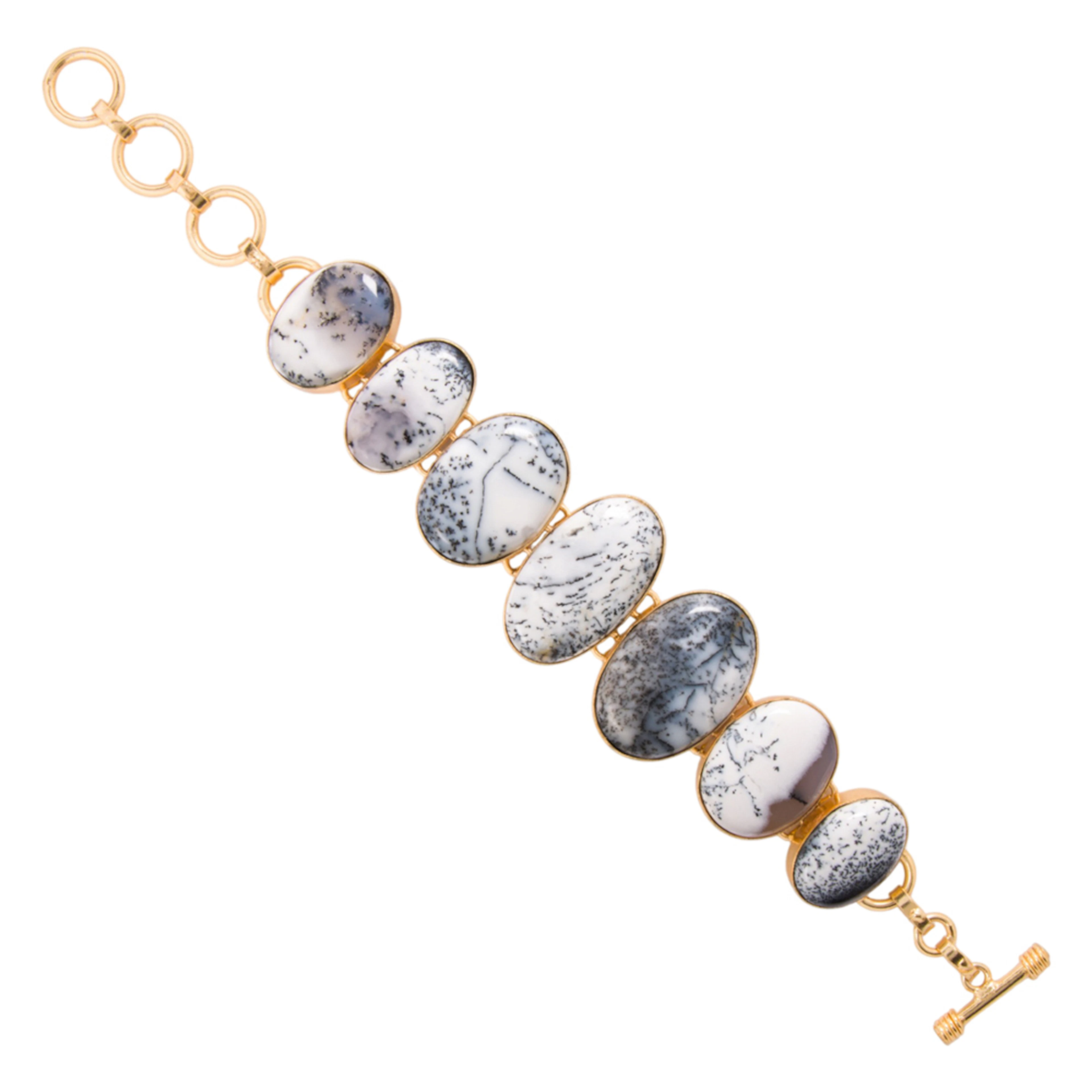 A hardstone and sterling silver bracelet
