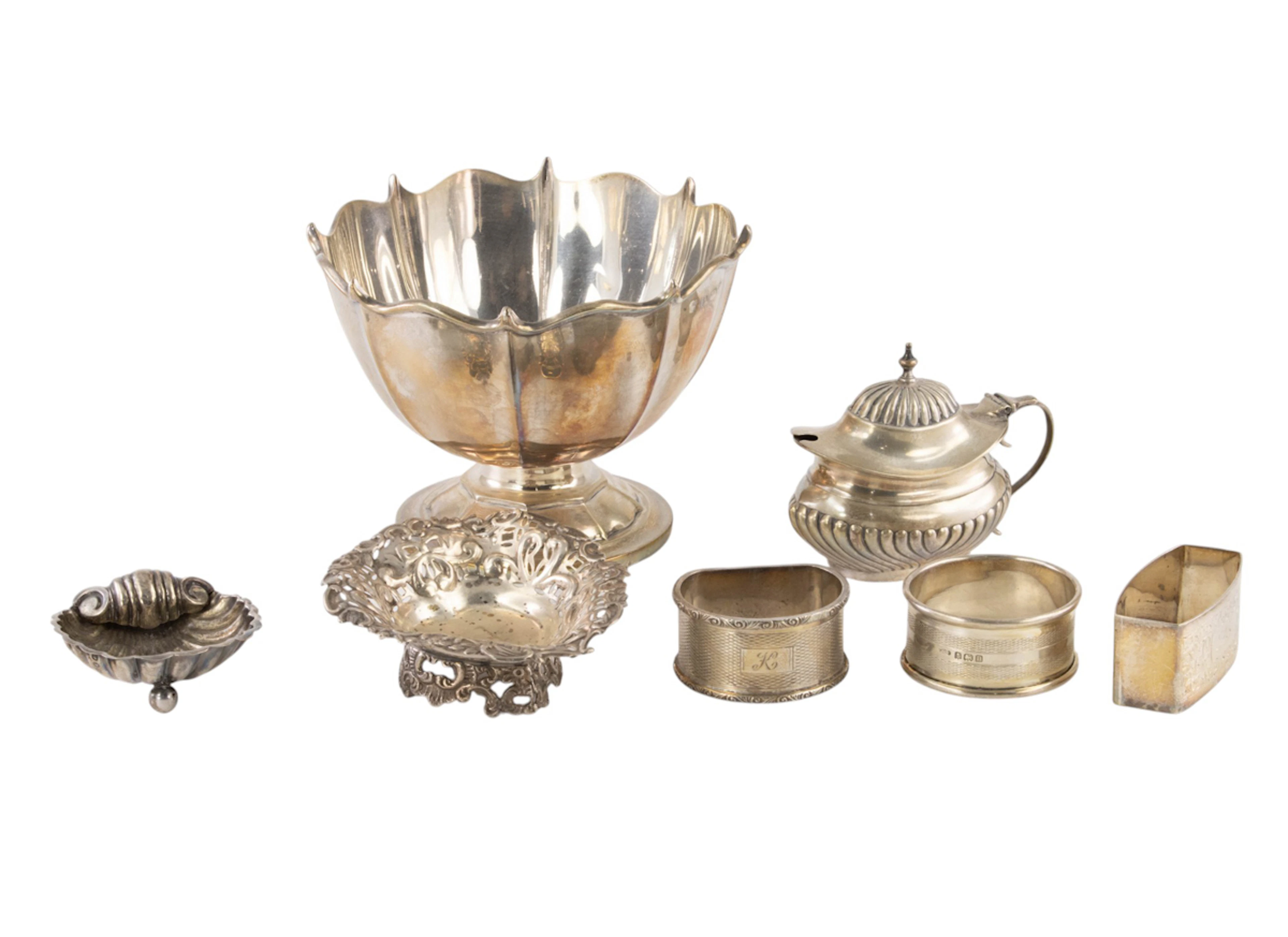A group of English silver items