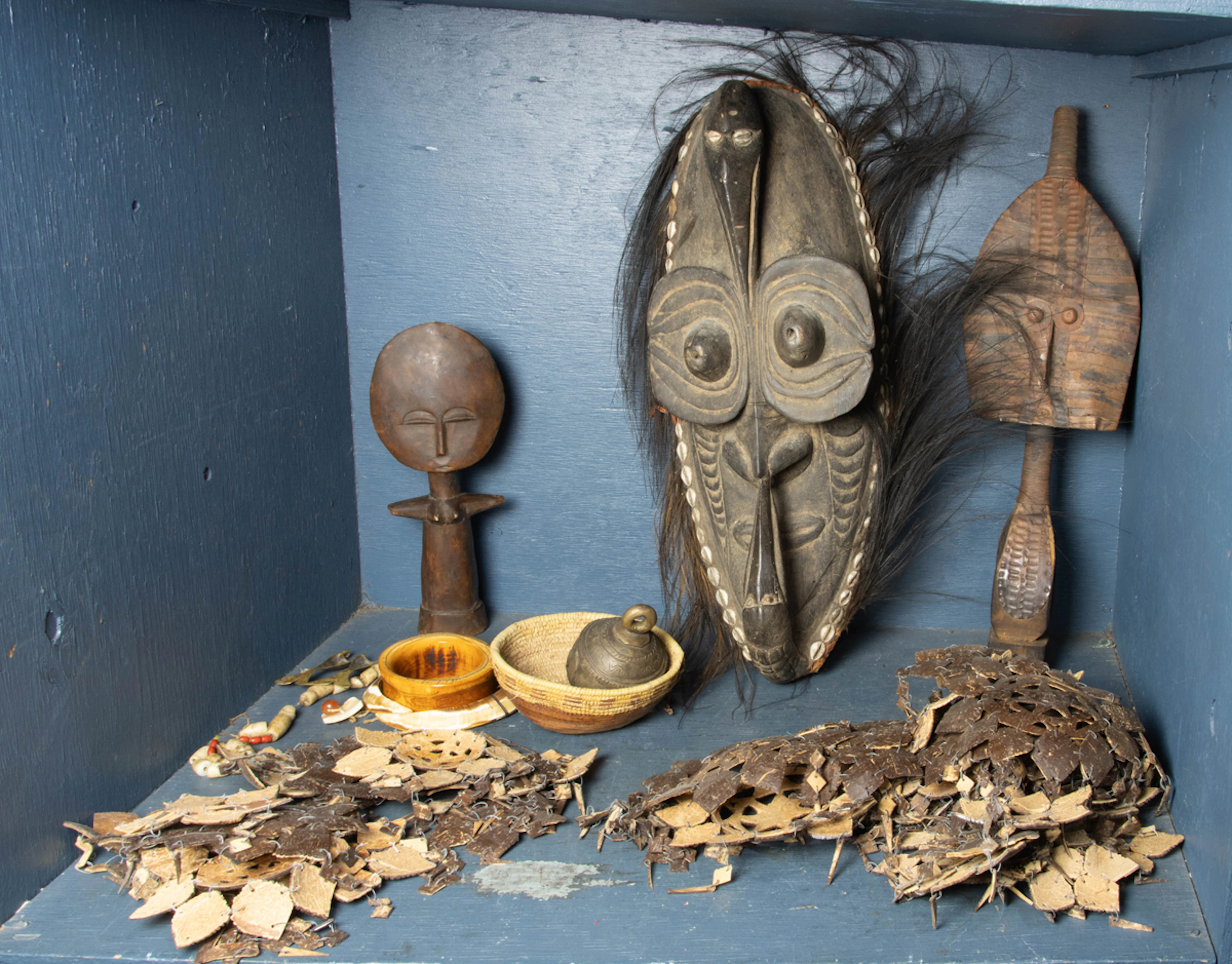 An assembled group of mainly Oceanic and African wooden art