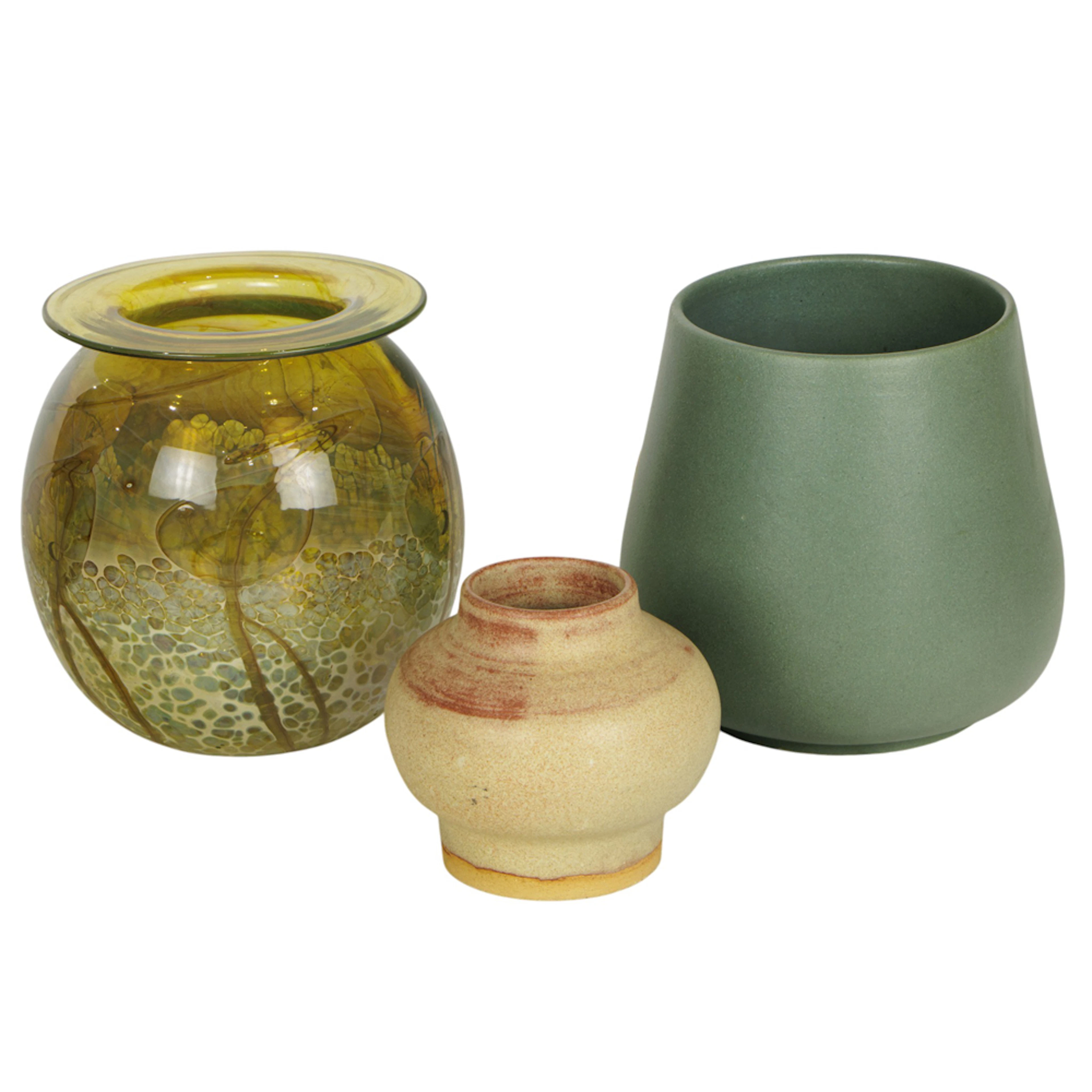 A group of Art pottery and glass