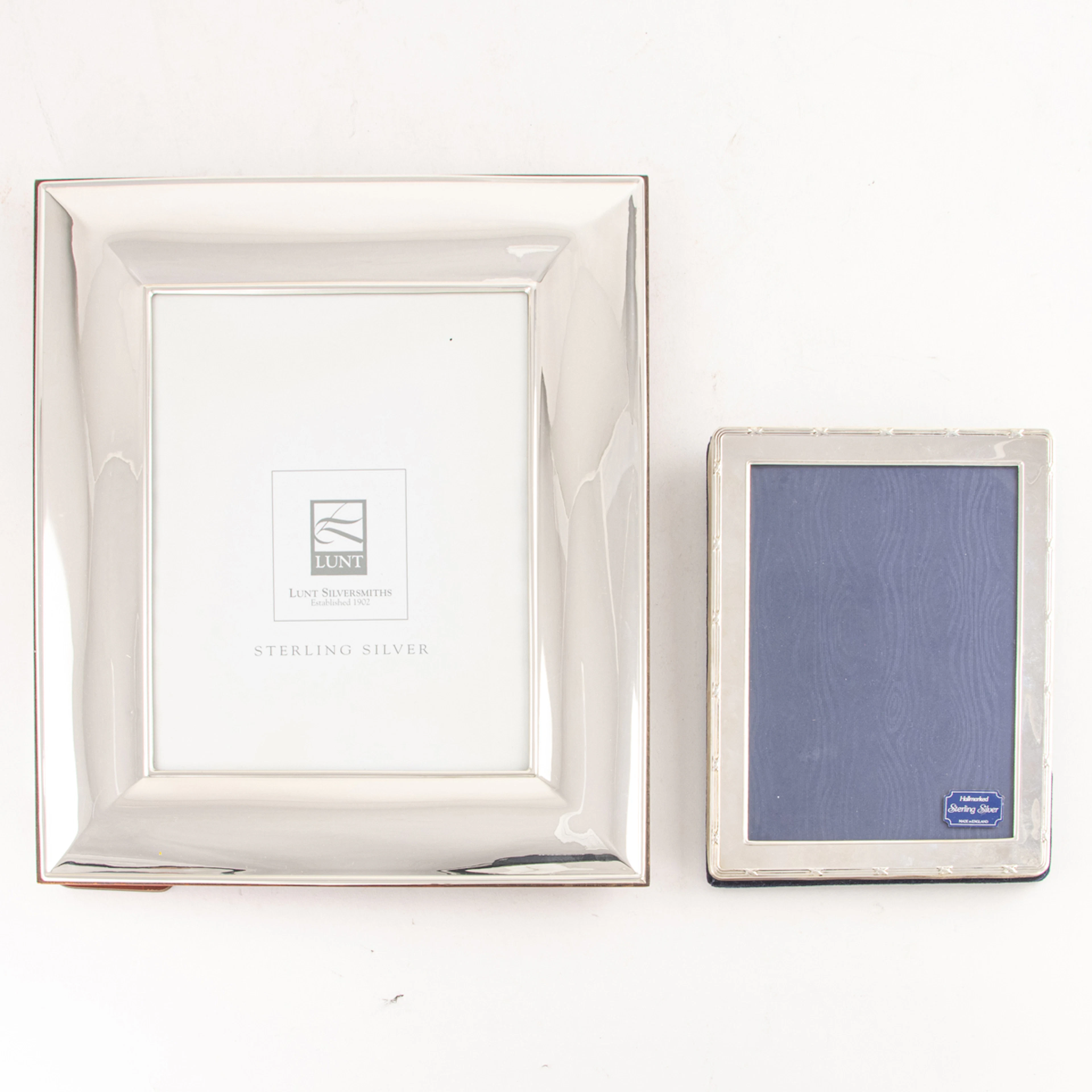 Two American and English sterling silver photograph frames
