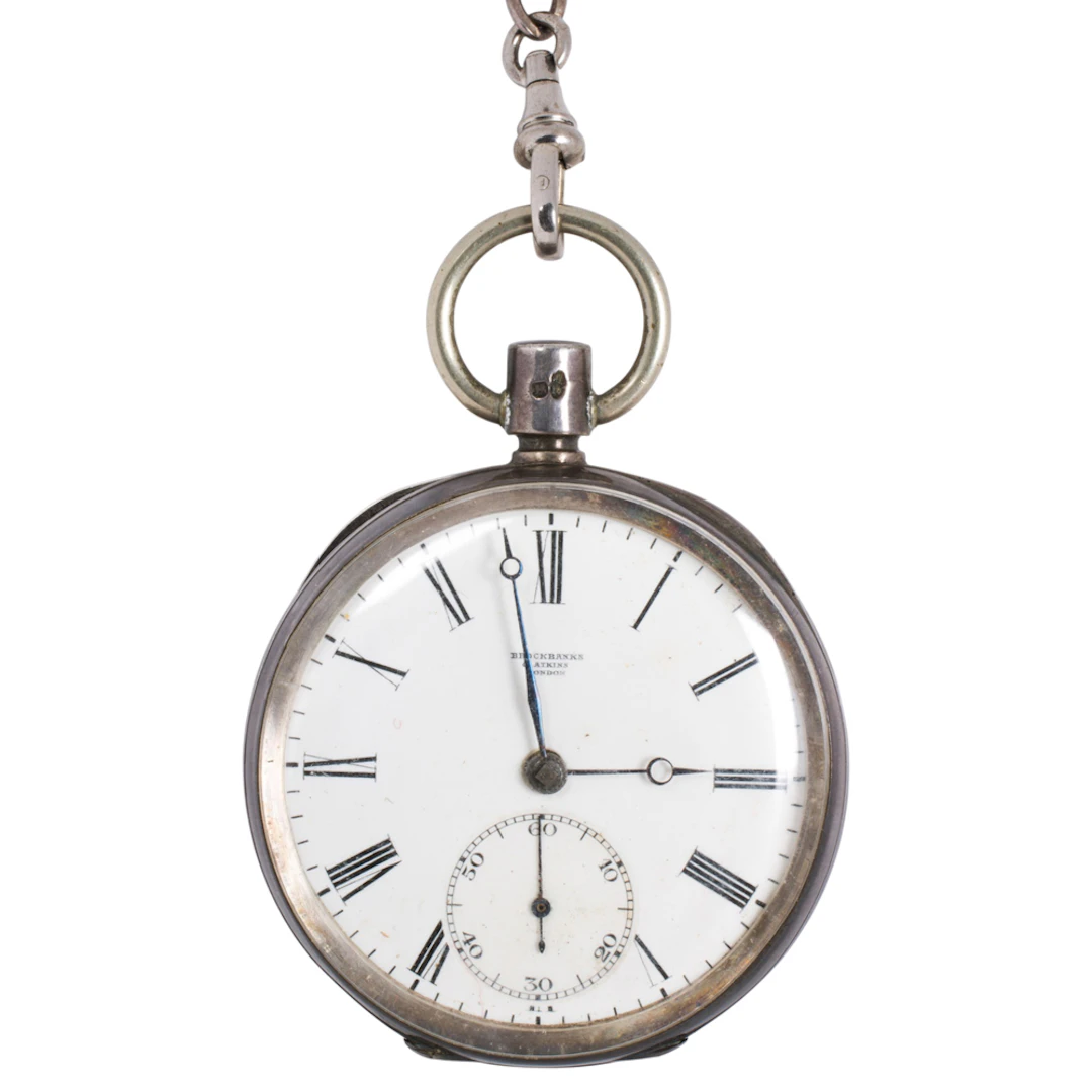 A Brockbanks & Atkins silver pocket watch and chain