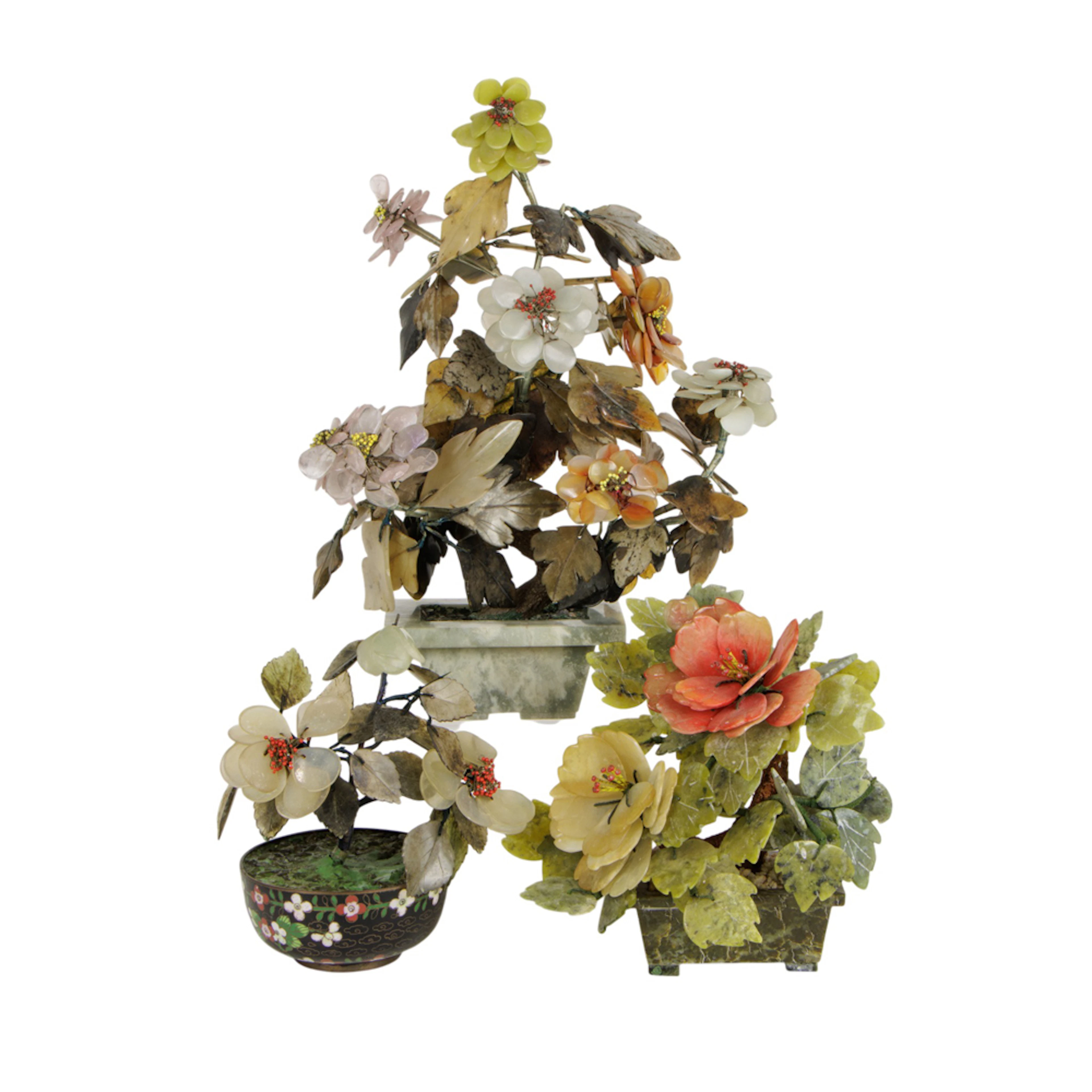 (lot of 3) Chinese jade trees