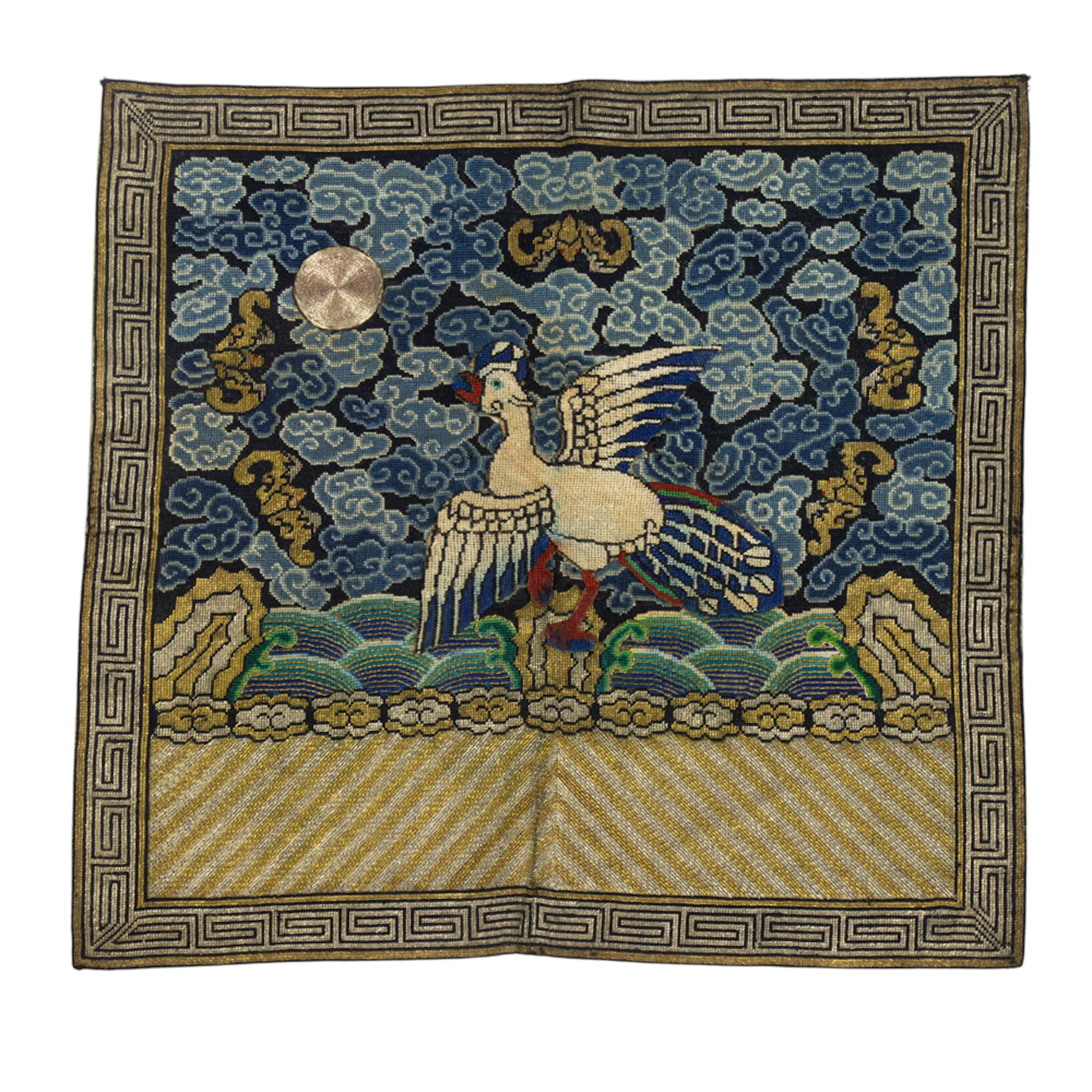 A Chinese woven fifth civil rank badge