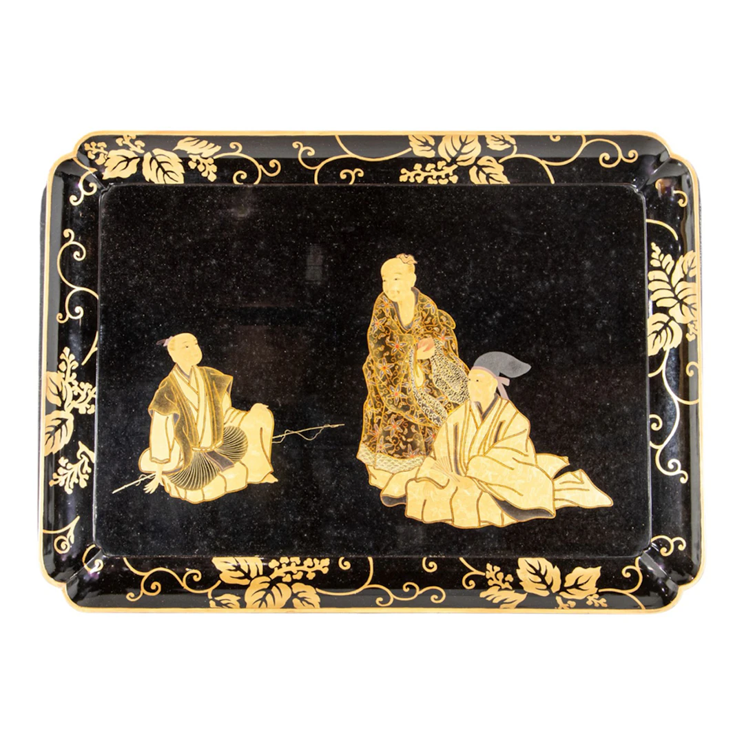 A Japanese lacquer tray