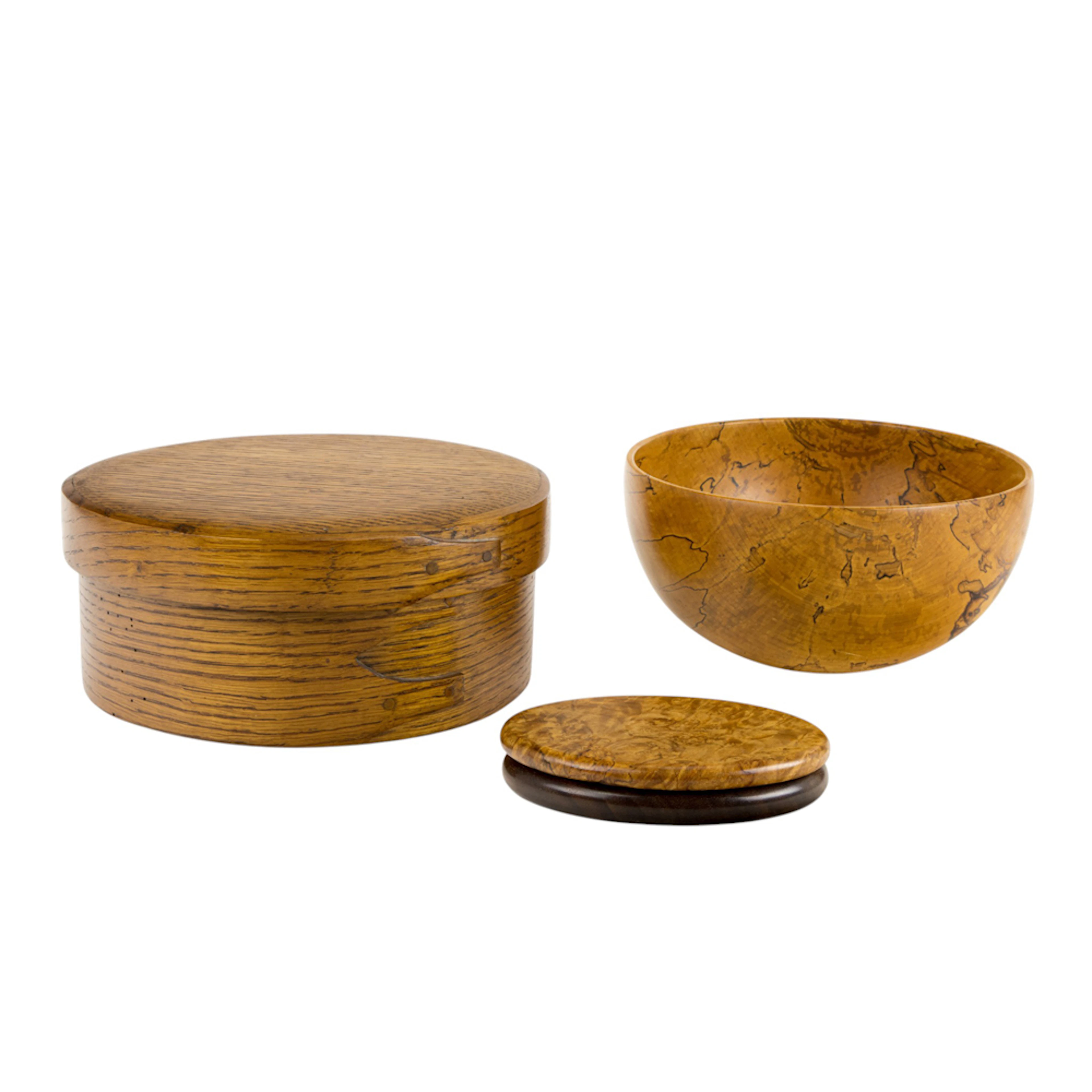 A group of three Studio wooden objects