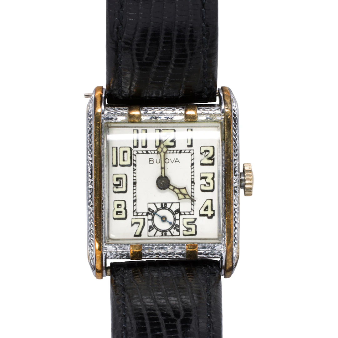 An Art Deco Bulova 14k gold filled watch