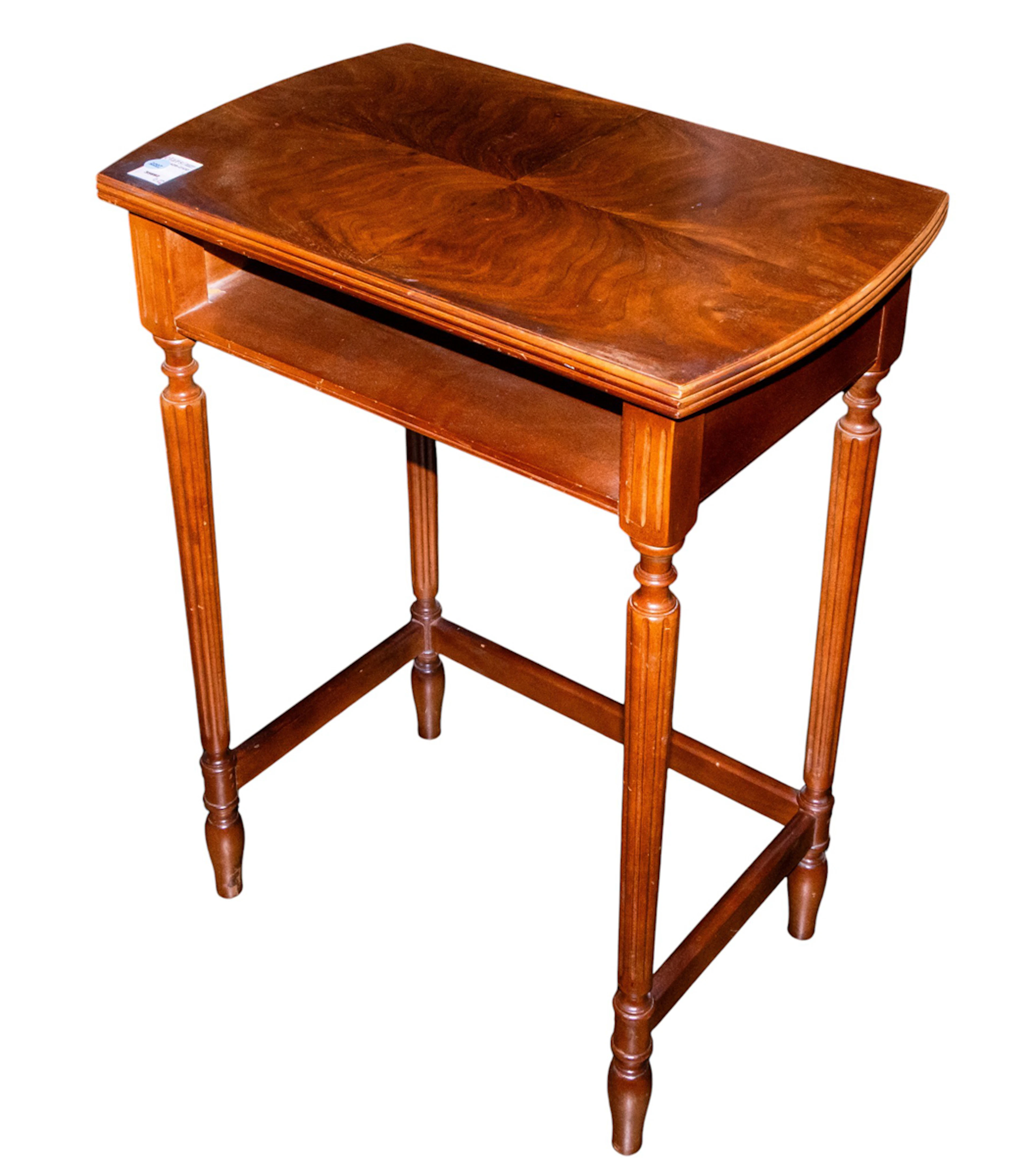 A Victorian style side table with open shelf