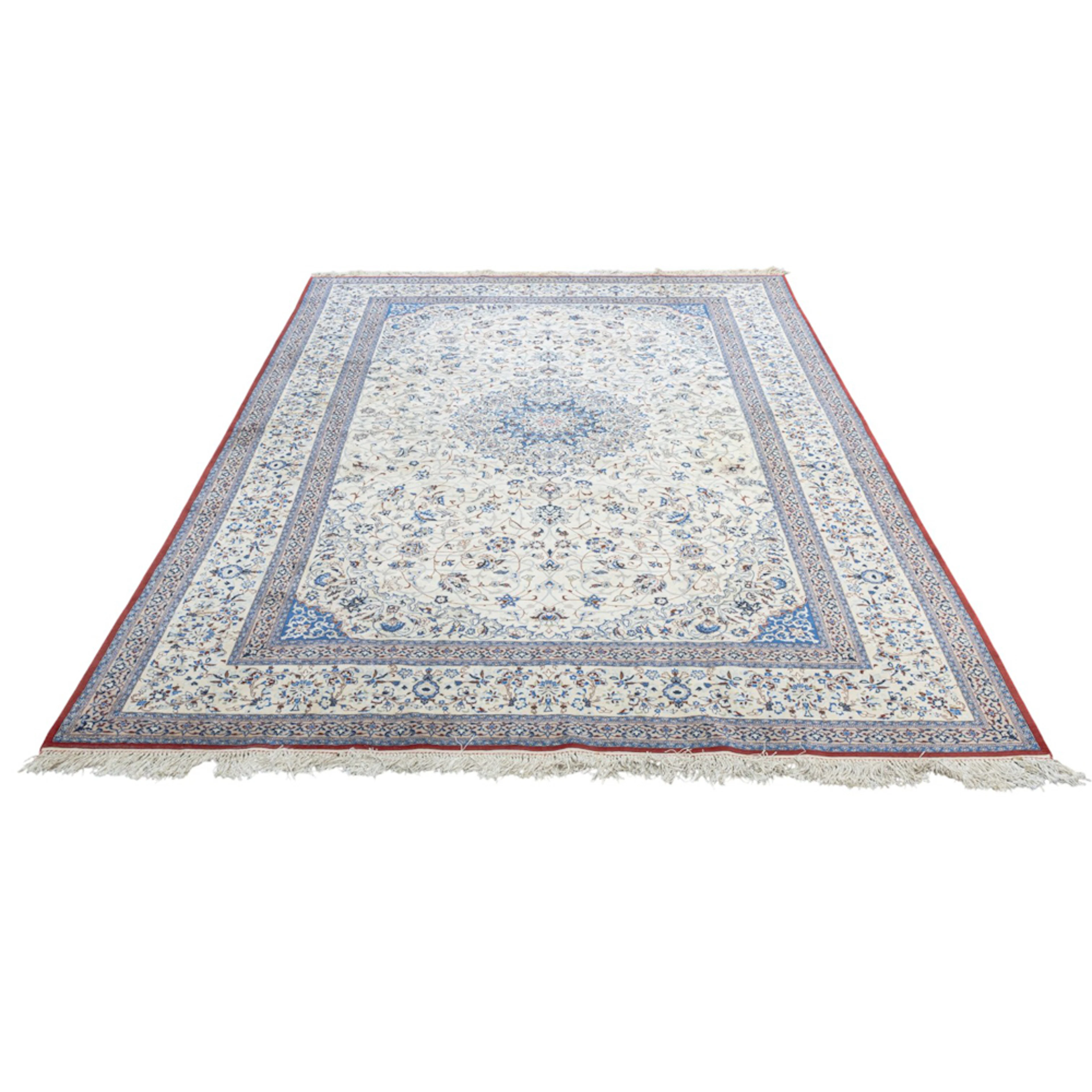 A Persian Tabriz part silk carpet