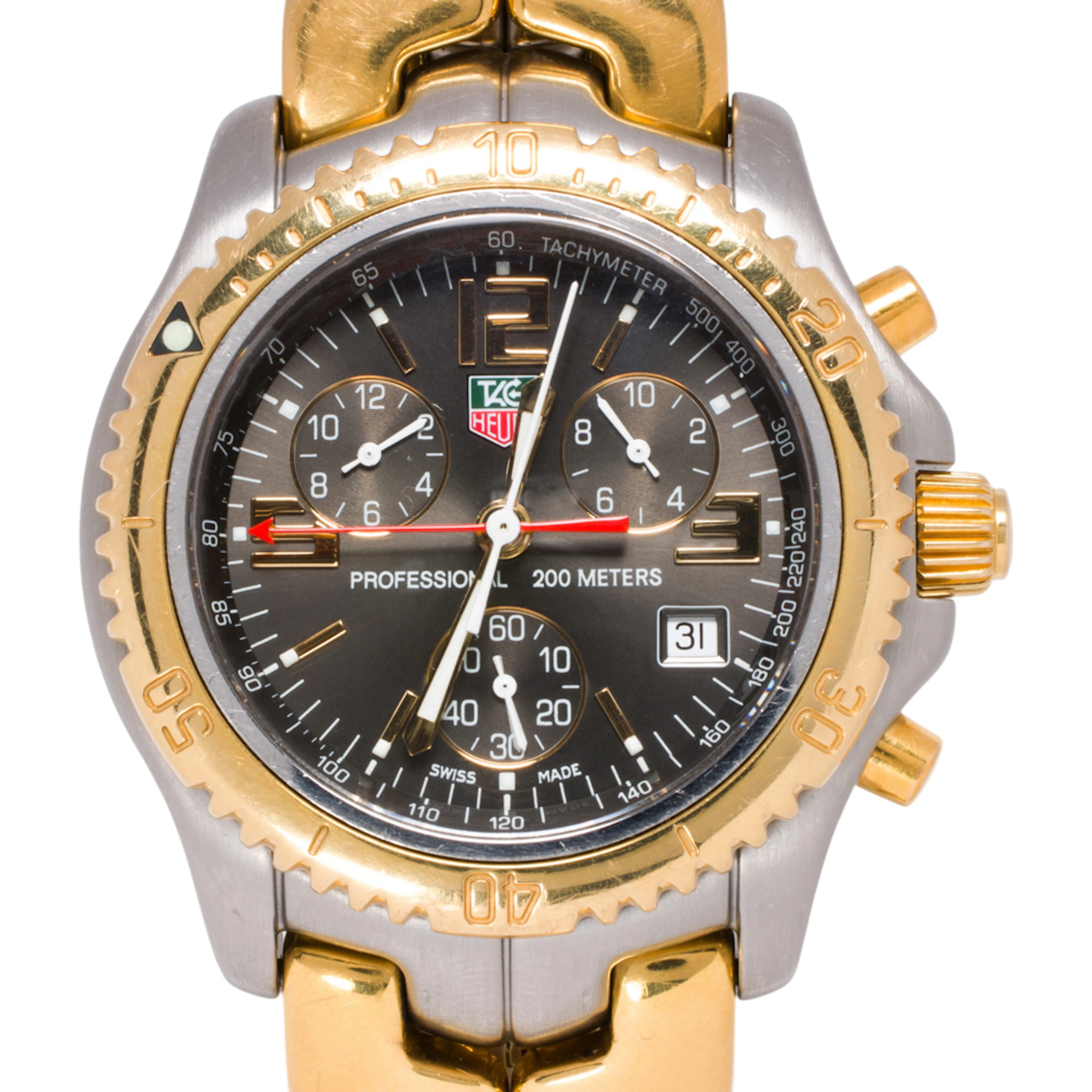 A Limited edition Tag Heuer professional stainless steel and 18k gold watch