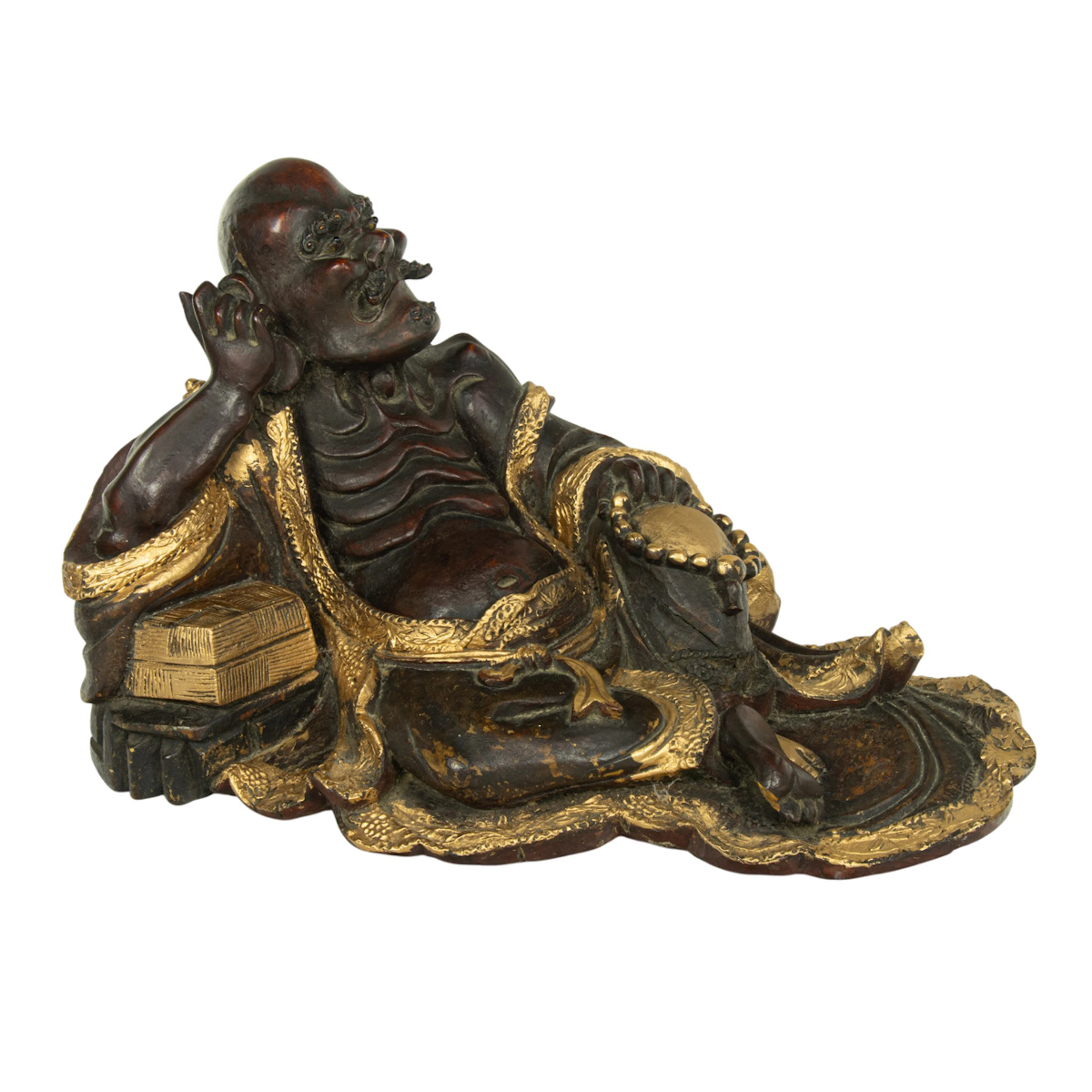 A Chinese carved wood luohan