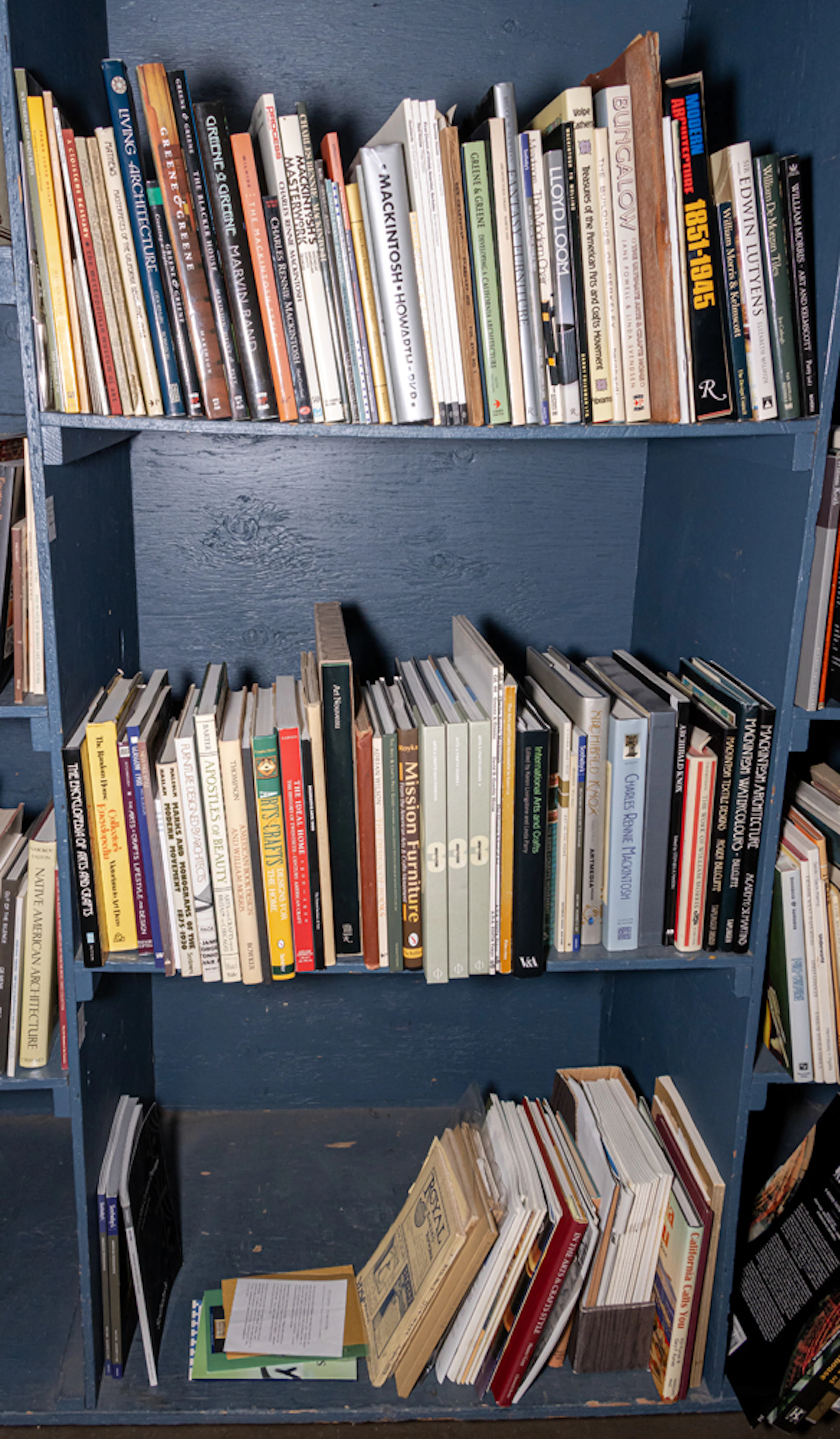 An assembled group of books on the history of Western art