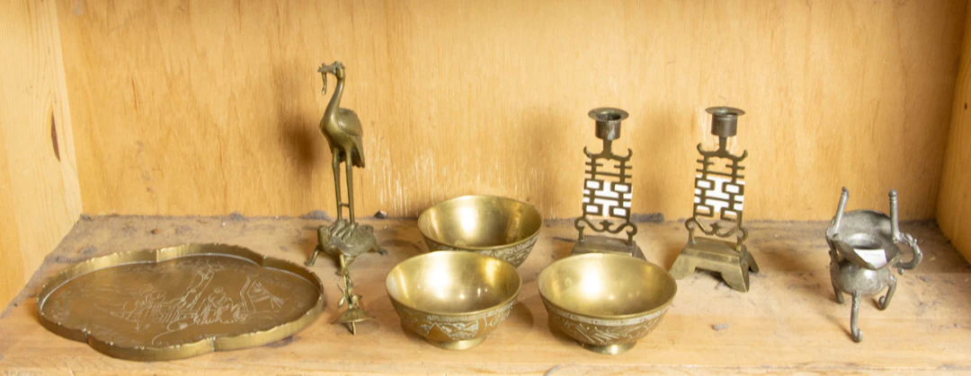 Chinese pewter candle stick. Provenance: Estate of Siegfried E. Brockmann