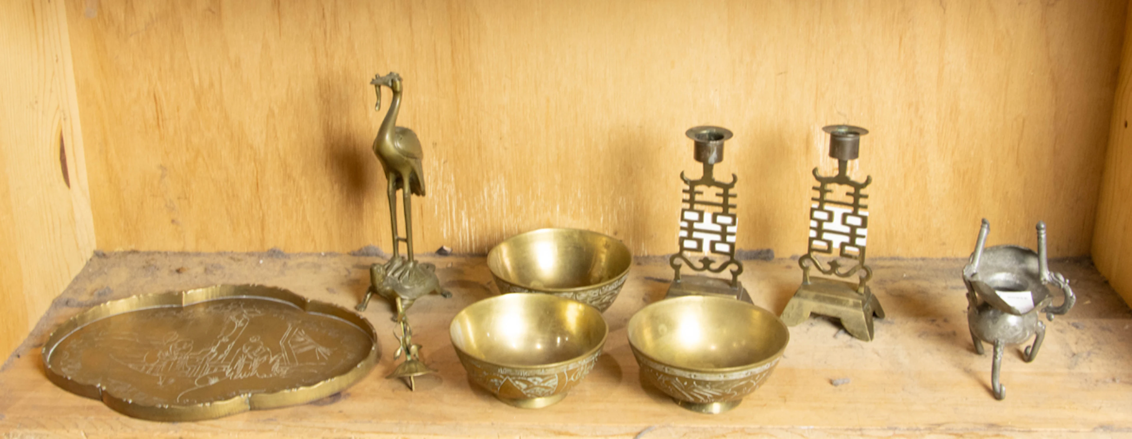 Chinese pewter candle stick. Provenance: Estate of Siegfried E. Brockmann