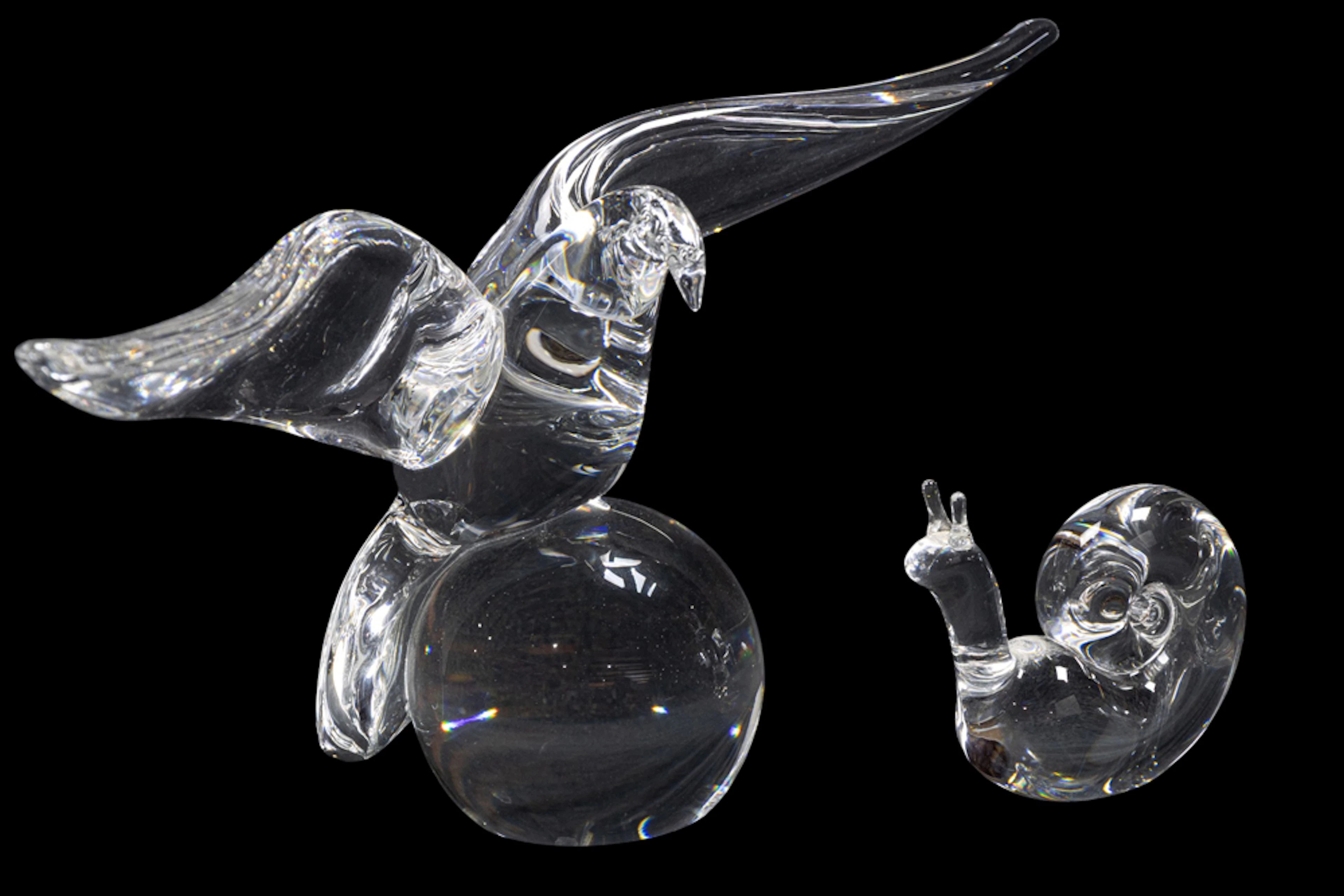 Two Steuben glass animals