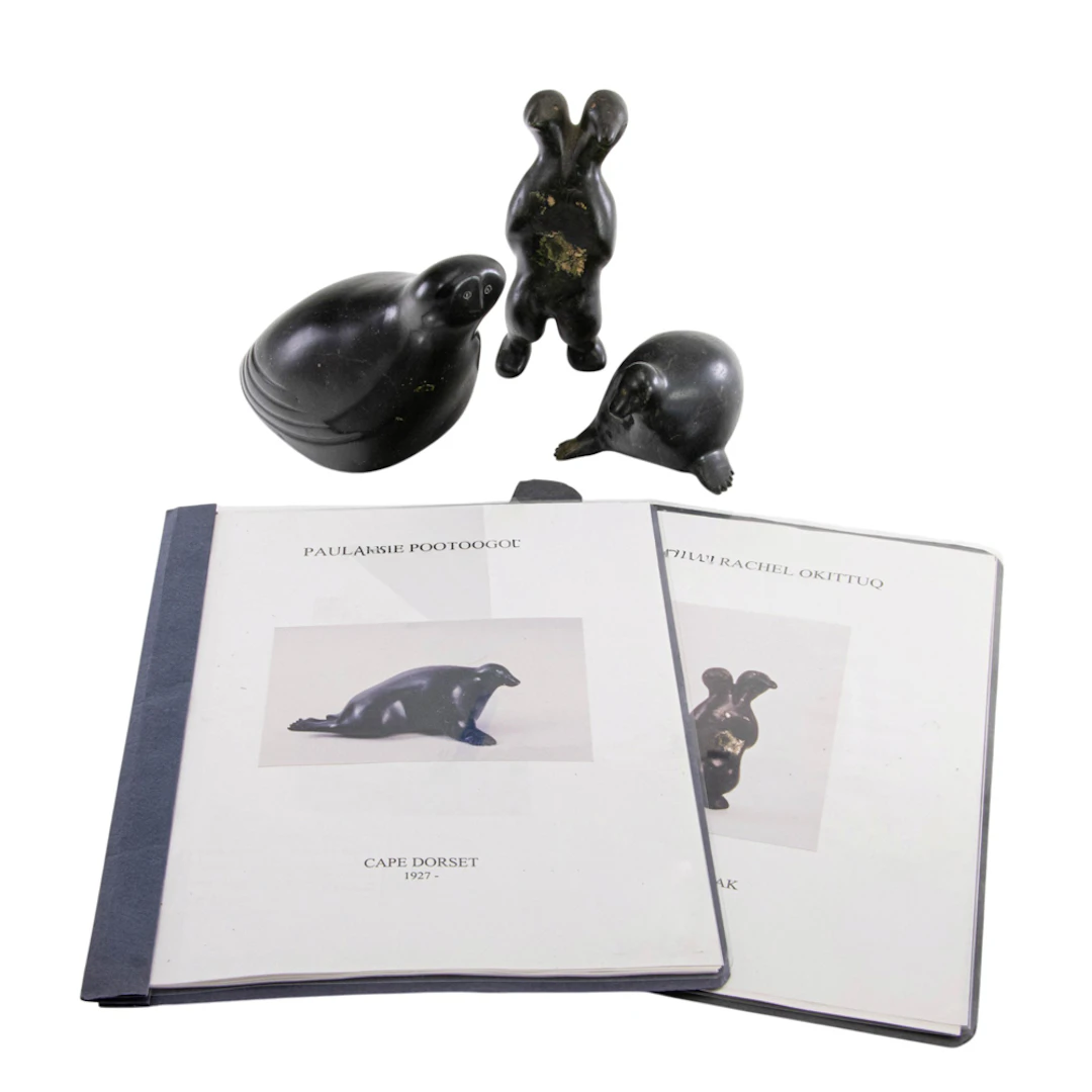 Three Inuit carved animals