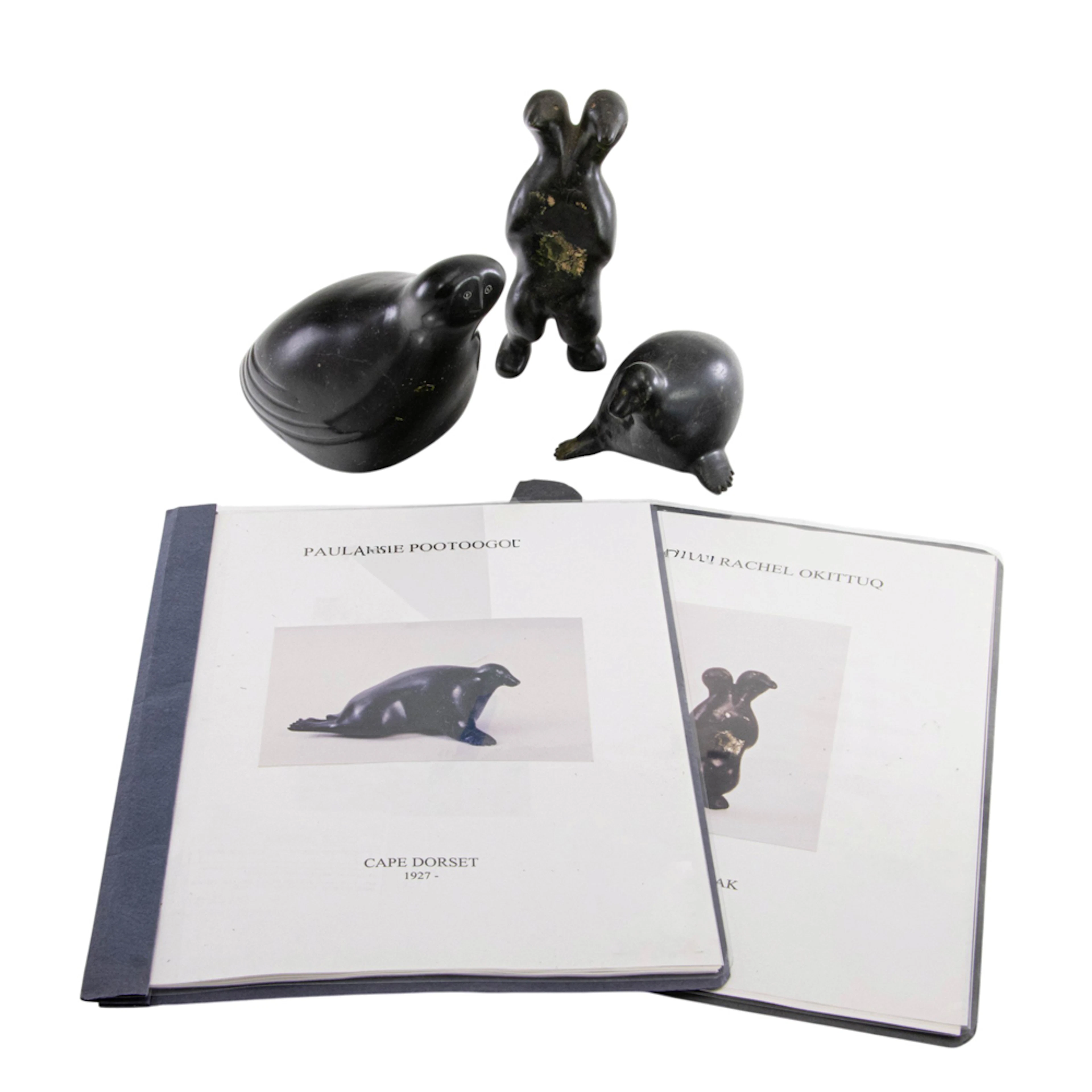 Three Inuit carved animals