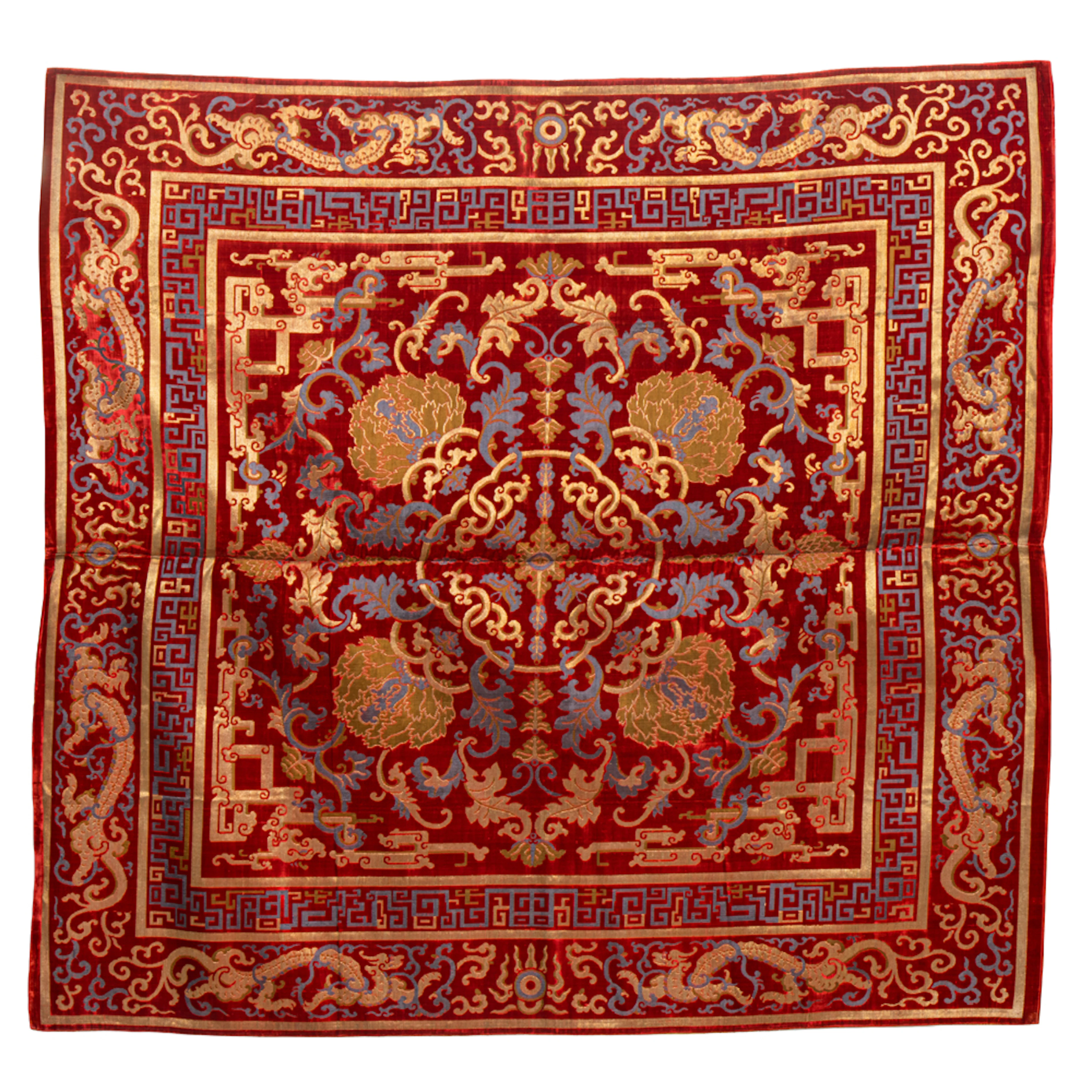 A Chinese imperial cut-velvet panel