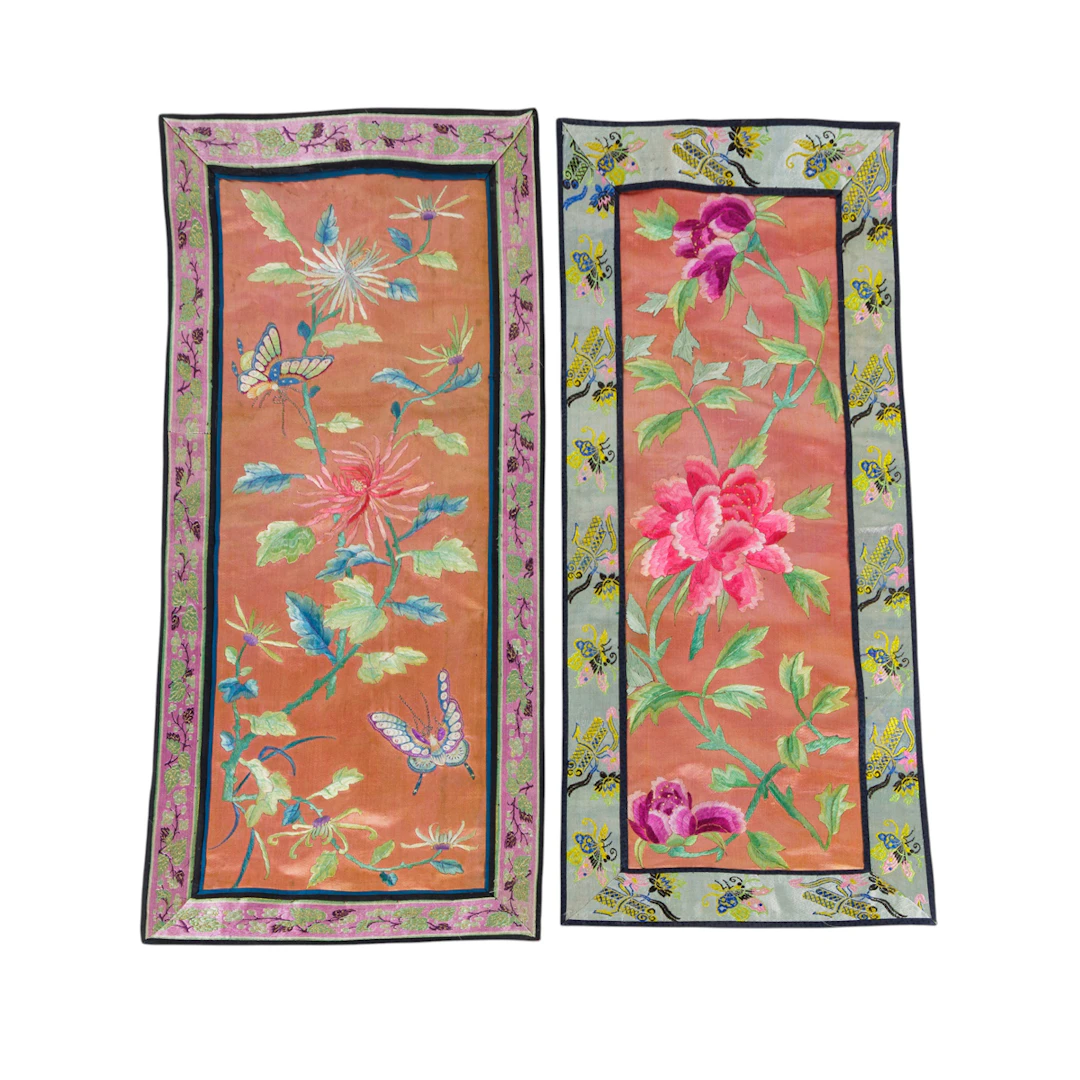 (lot of 2) Chinese embroidered panels